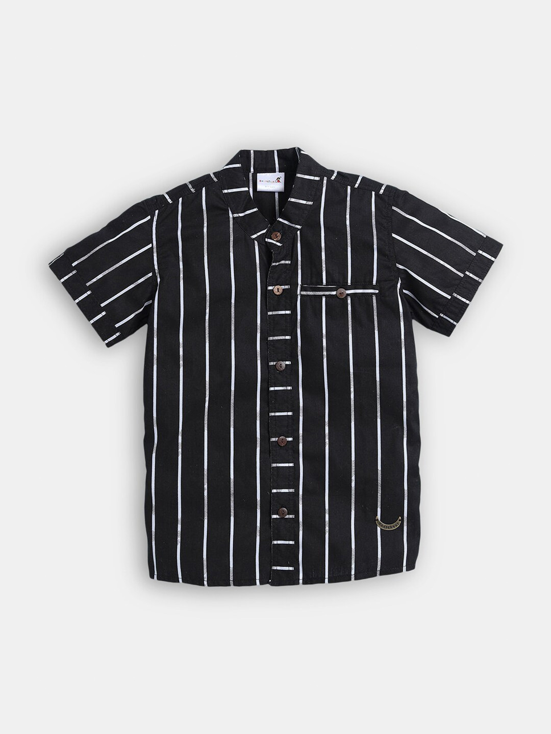 

Hopscotch Boys Black Striped Casual Cotton Shirt