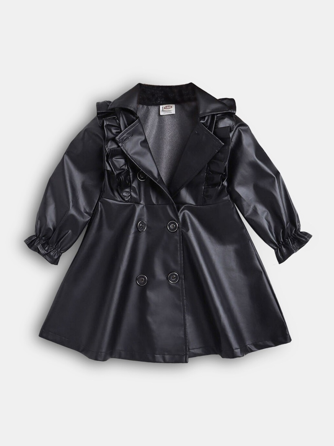 

Hopscotch Girls Black Solid Pea Coat