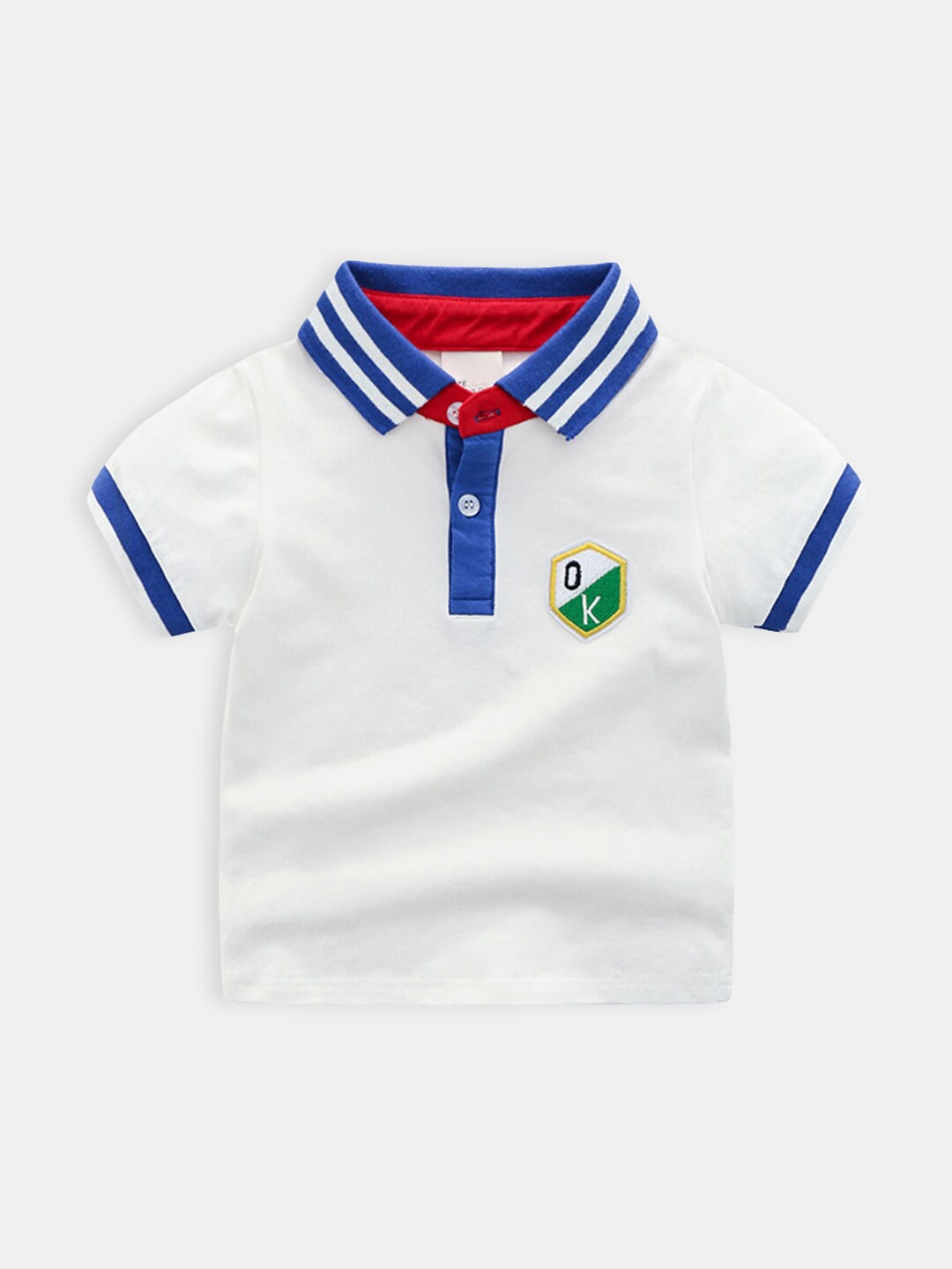 

Hopscotch Boys White & Blue Polo Collar Applique T-shirt