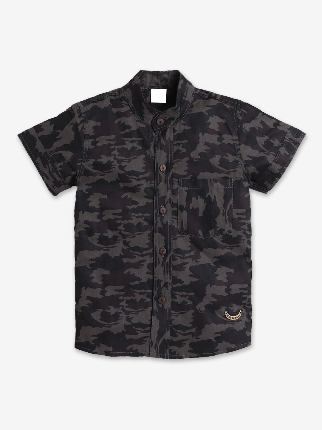 

Hopscotch Boys Grey Cotton Printed Casual Shirt