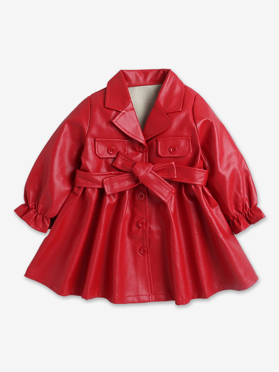 

Hopscotch Girls Red Solid Longline Pea Coats