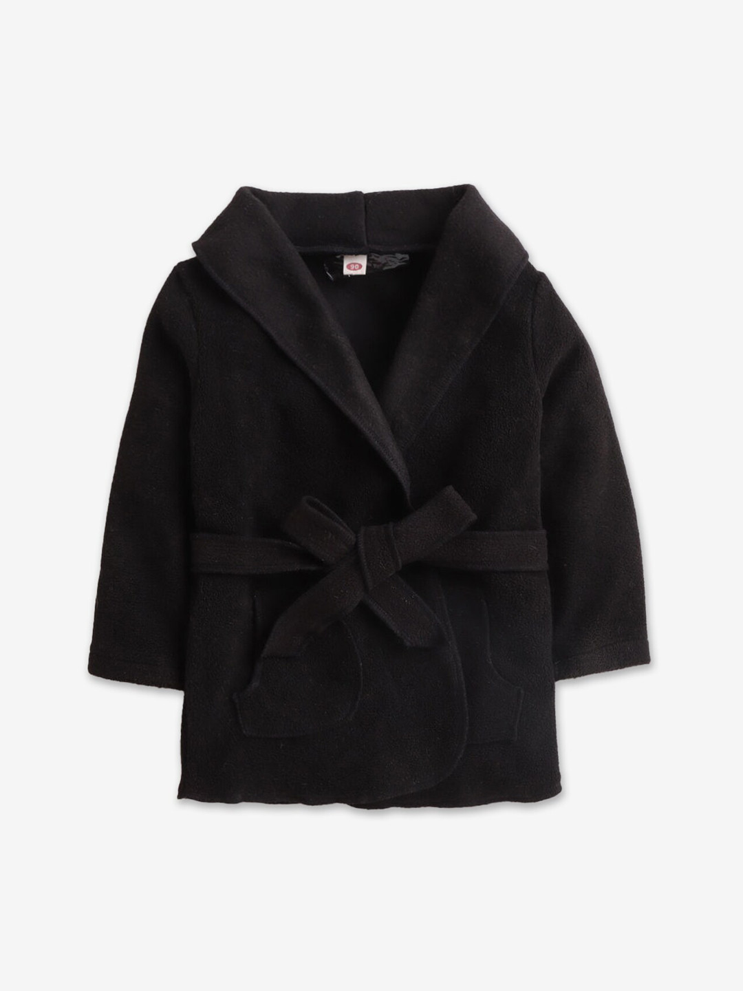 

Hopscotch Girls Black Solid Full-Sleeve Long Coat