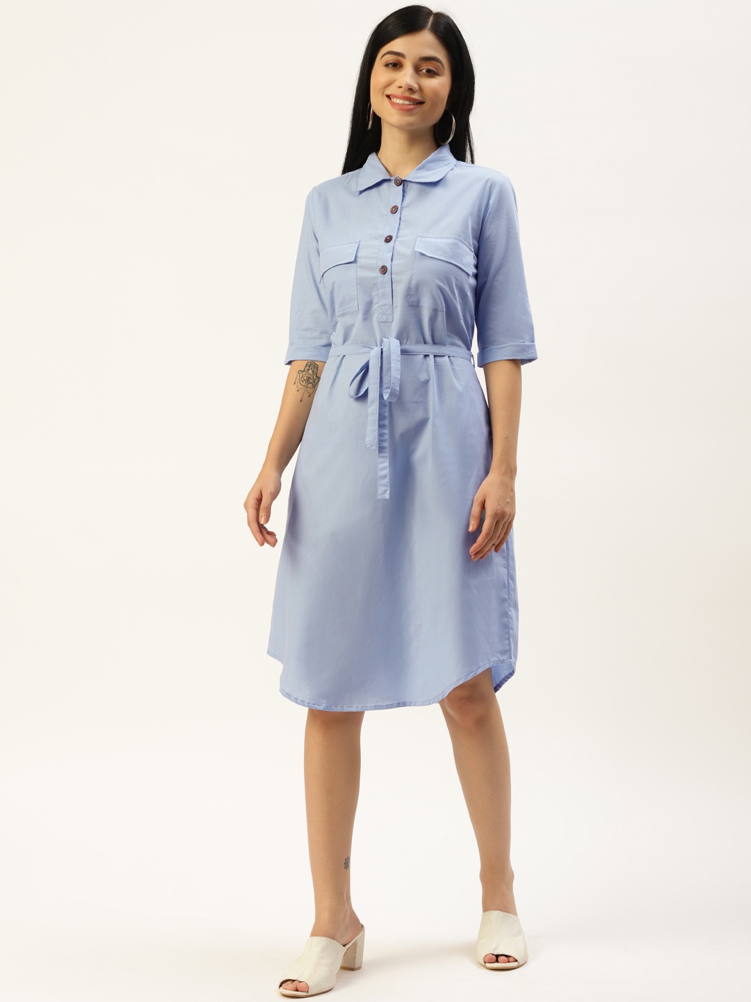 

BRINNS Blue A-Line Midi Dress