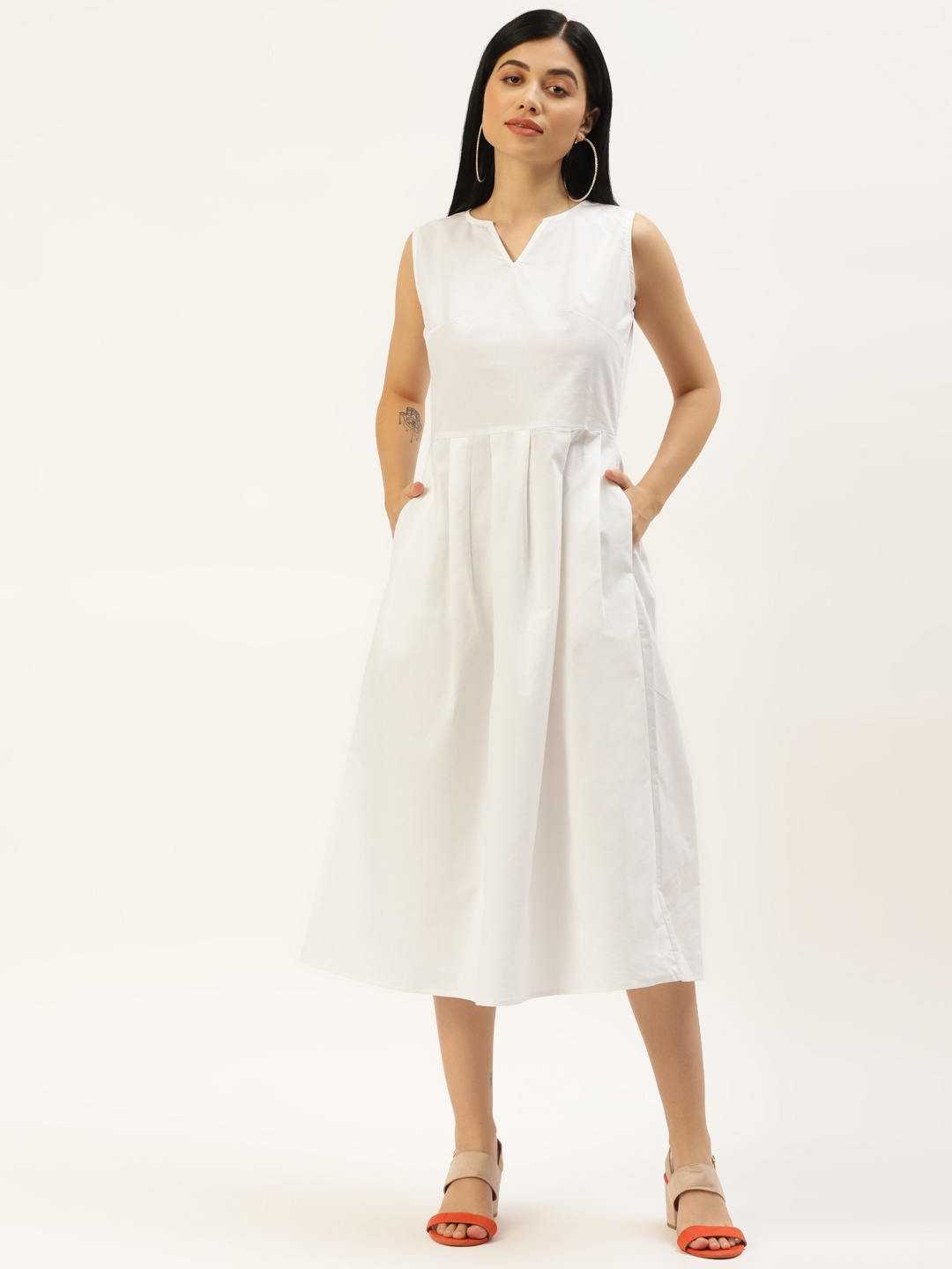 

BRINNS Off White A-Line Midi Dress