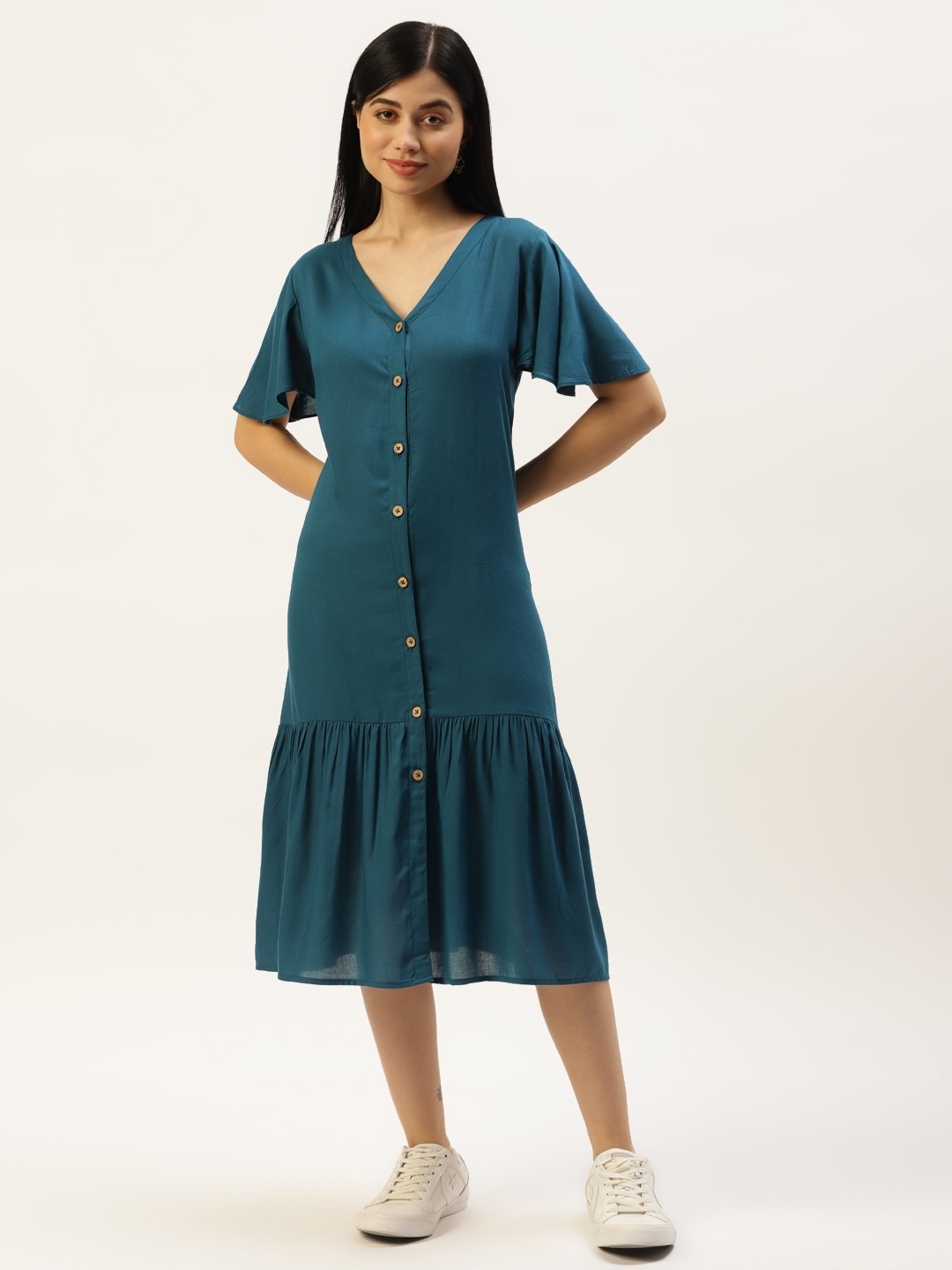 

BRINNS Teal A-Line Midi Dress