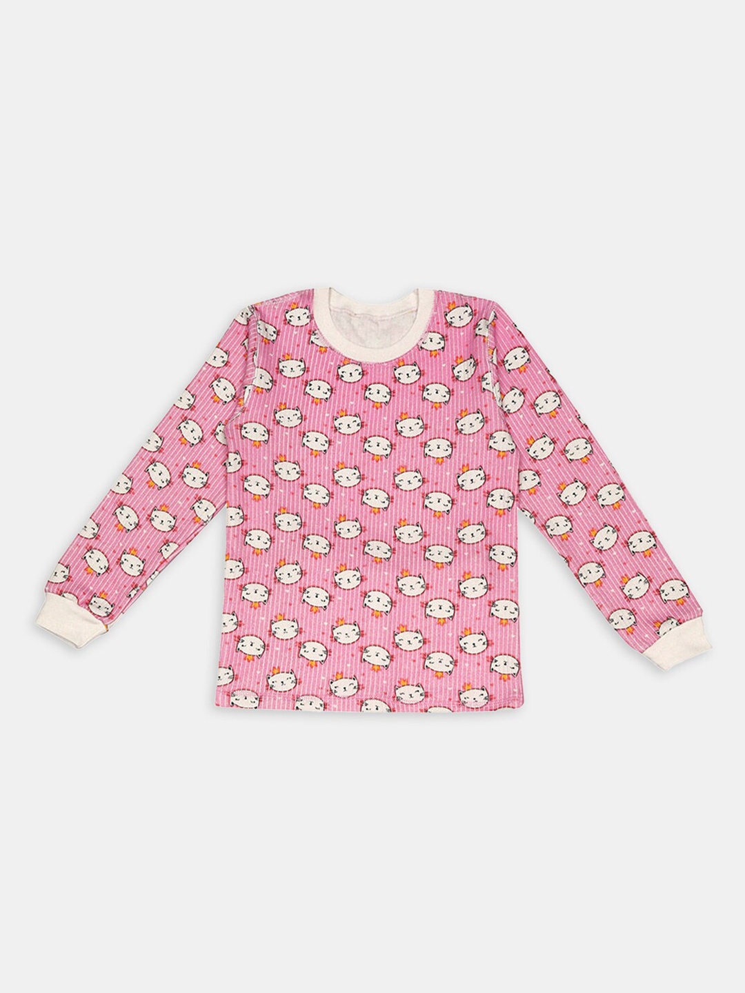 

Hopscotch Girls Pink Printed Cotton Thermal Top