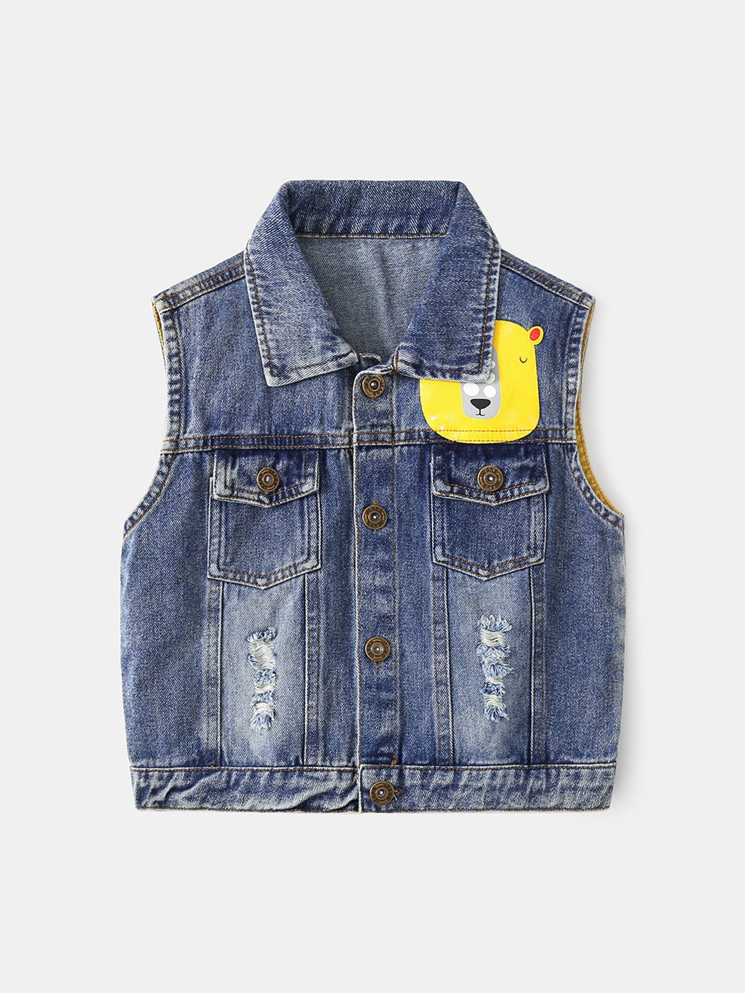 

Hopscotch Boys Navy Blue Longline Open Front Jacket