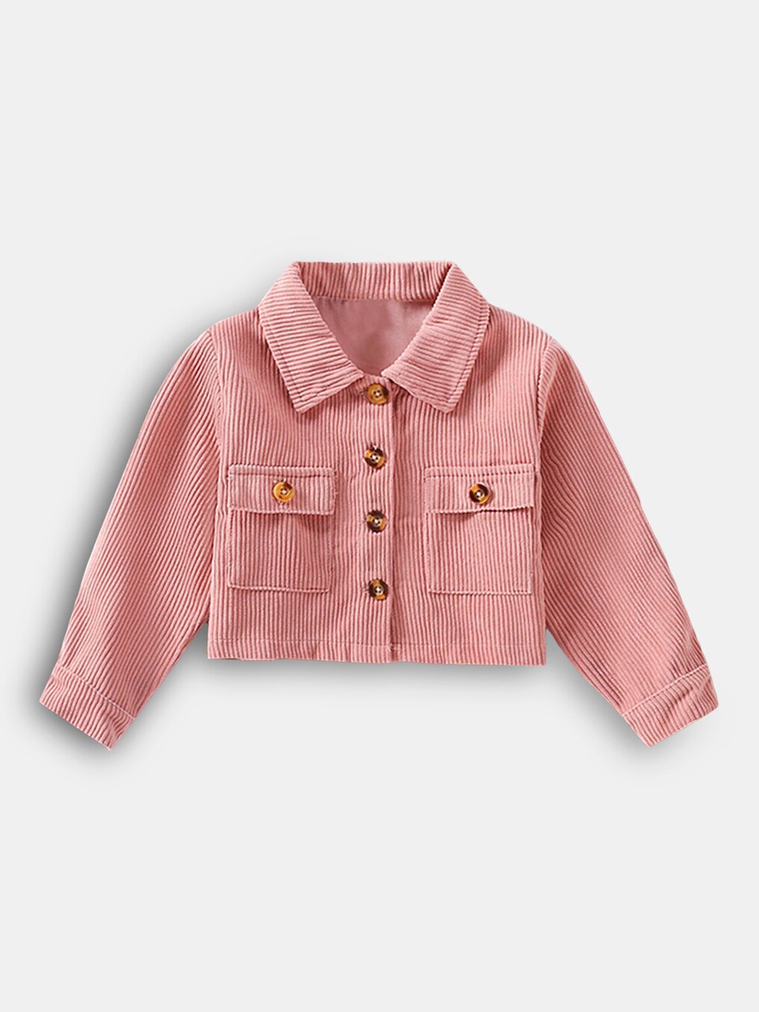 

Hopscotch Girls Pink Striped Crop Tailored Jacket