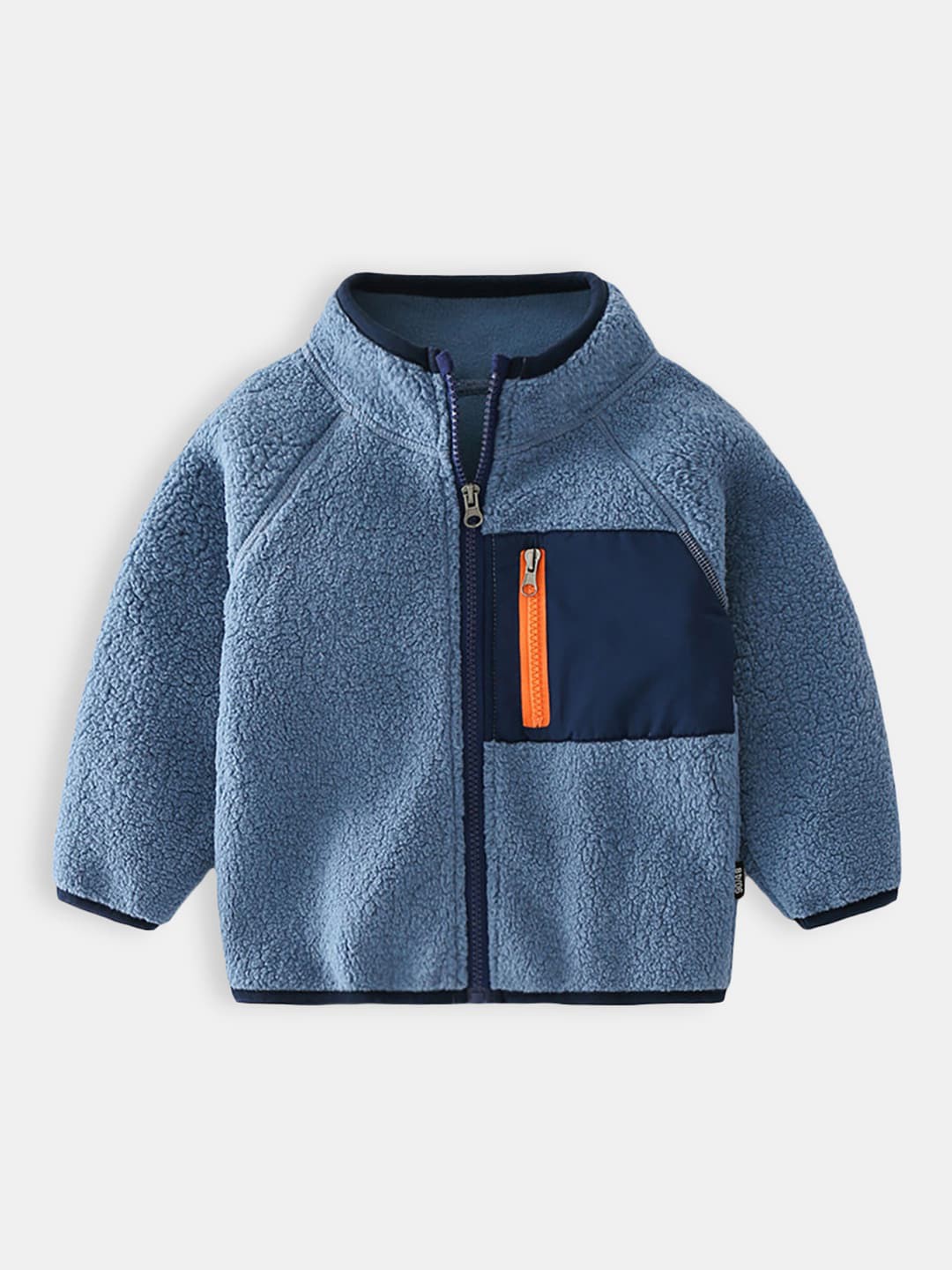 

Hopscotch Boys Blue Mock Collar Open Front Jacket