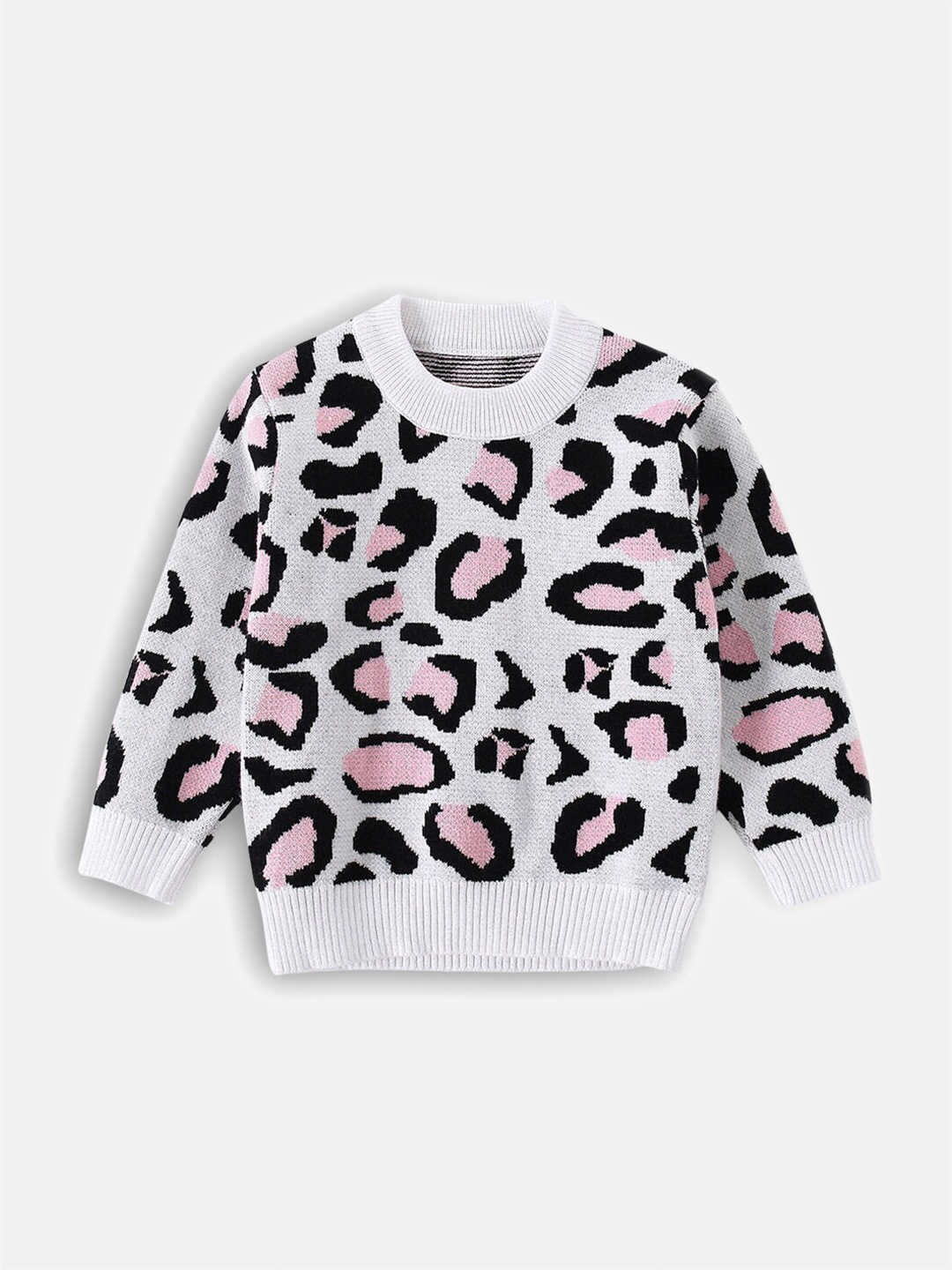 

Hopscotch Girls White & Black Animal Printed Pullover