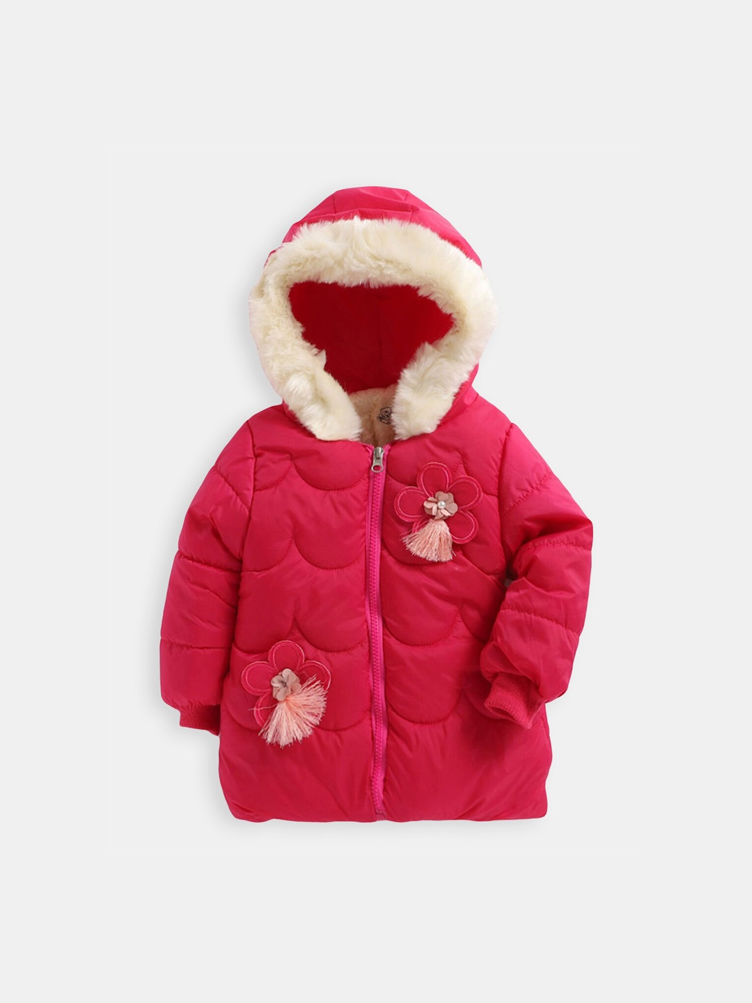 

Hopscotch Girls Red Acrylic Longline Parka Jacket