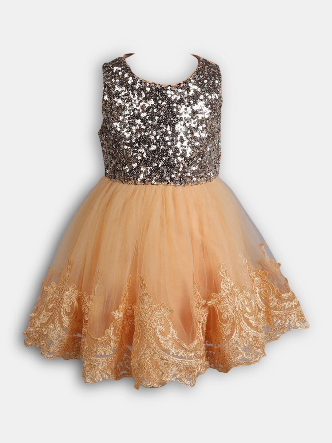 

Hopscotch Yellow Embellished Dress