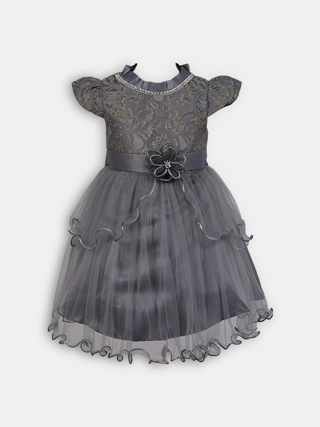 

Hopscotch Girls Grey Floral Dress