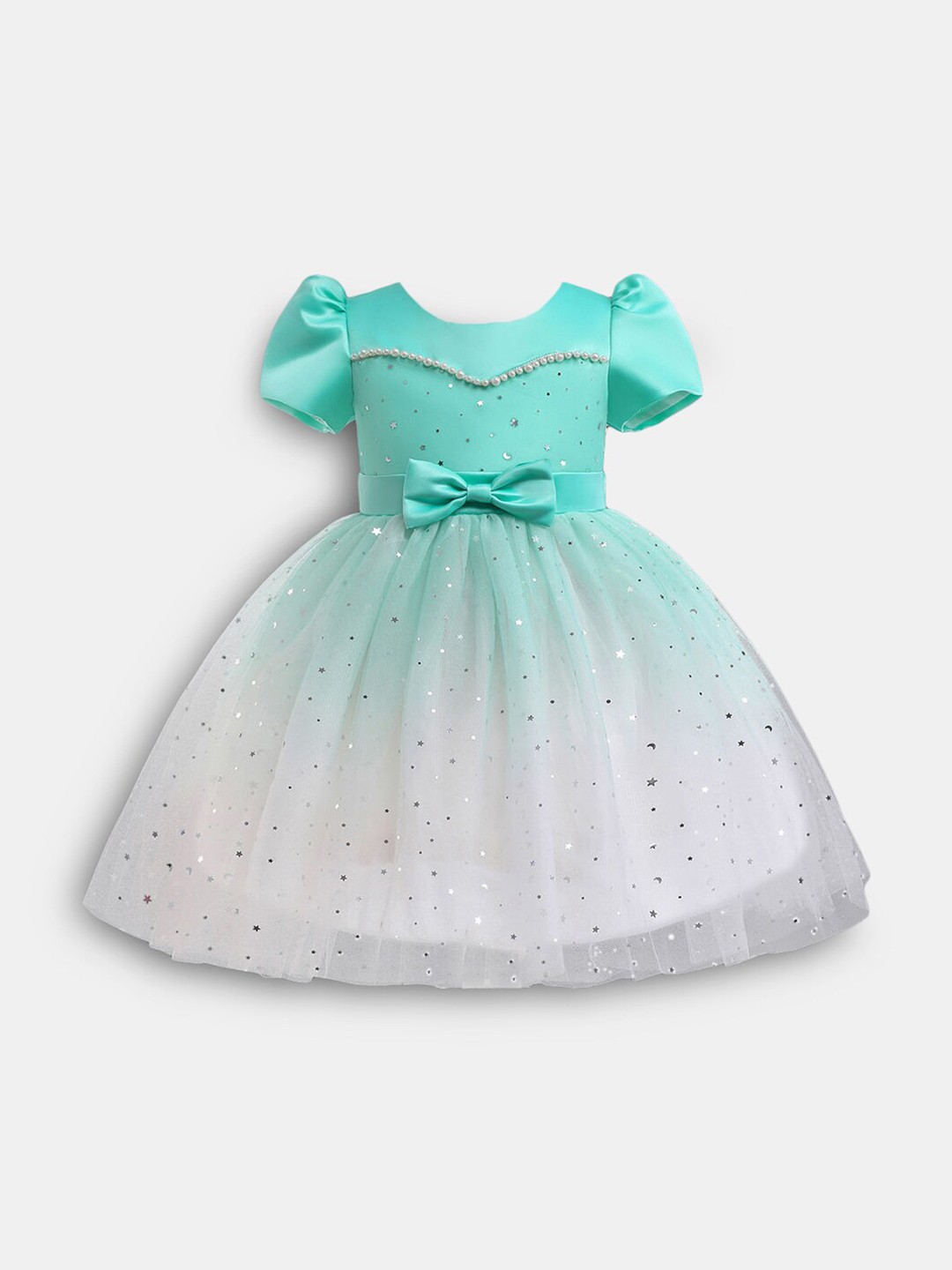 

Hopscotch Girls Green Embellished Dress