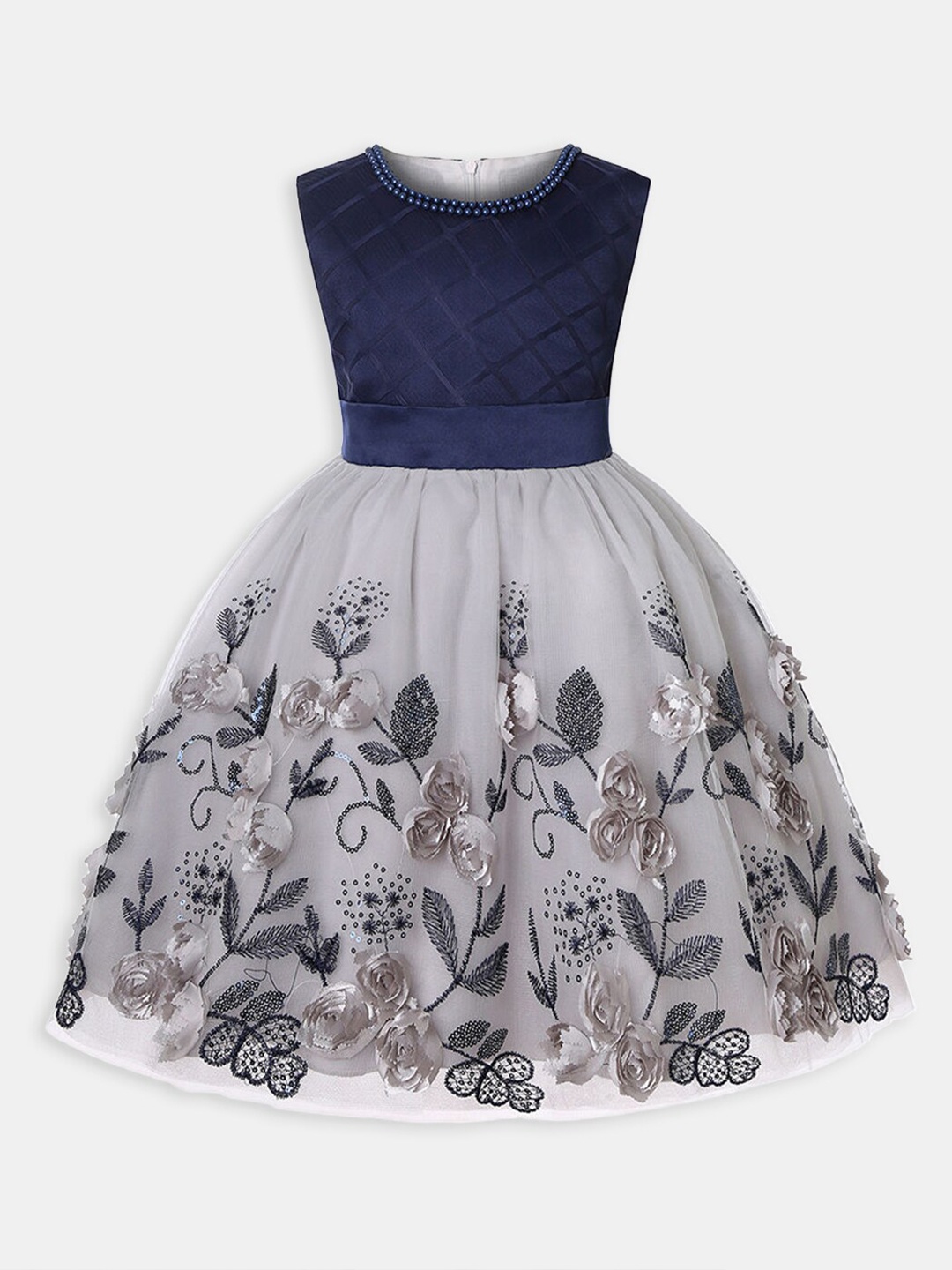 

Hopscotch Navy Blue Floral Dress