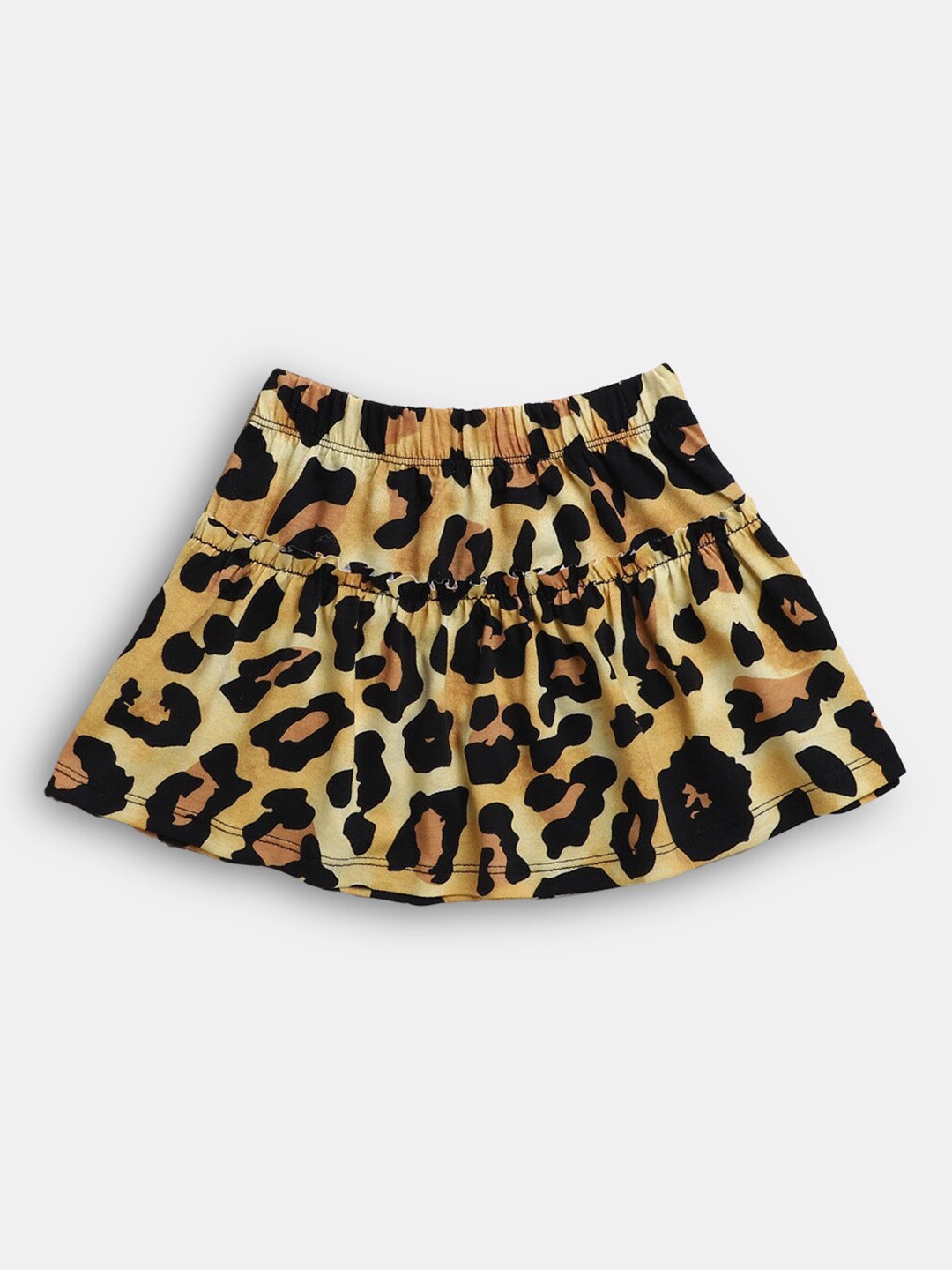 

Hopscotch Girls Brown Leopard Printed Flared Mini Skirts