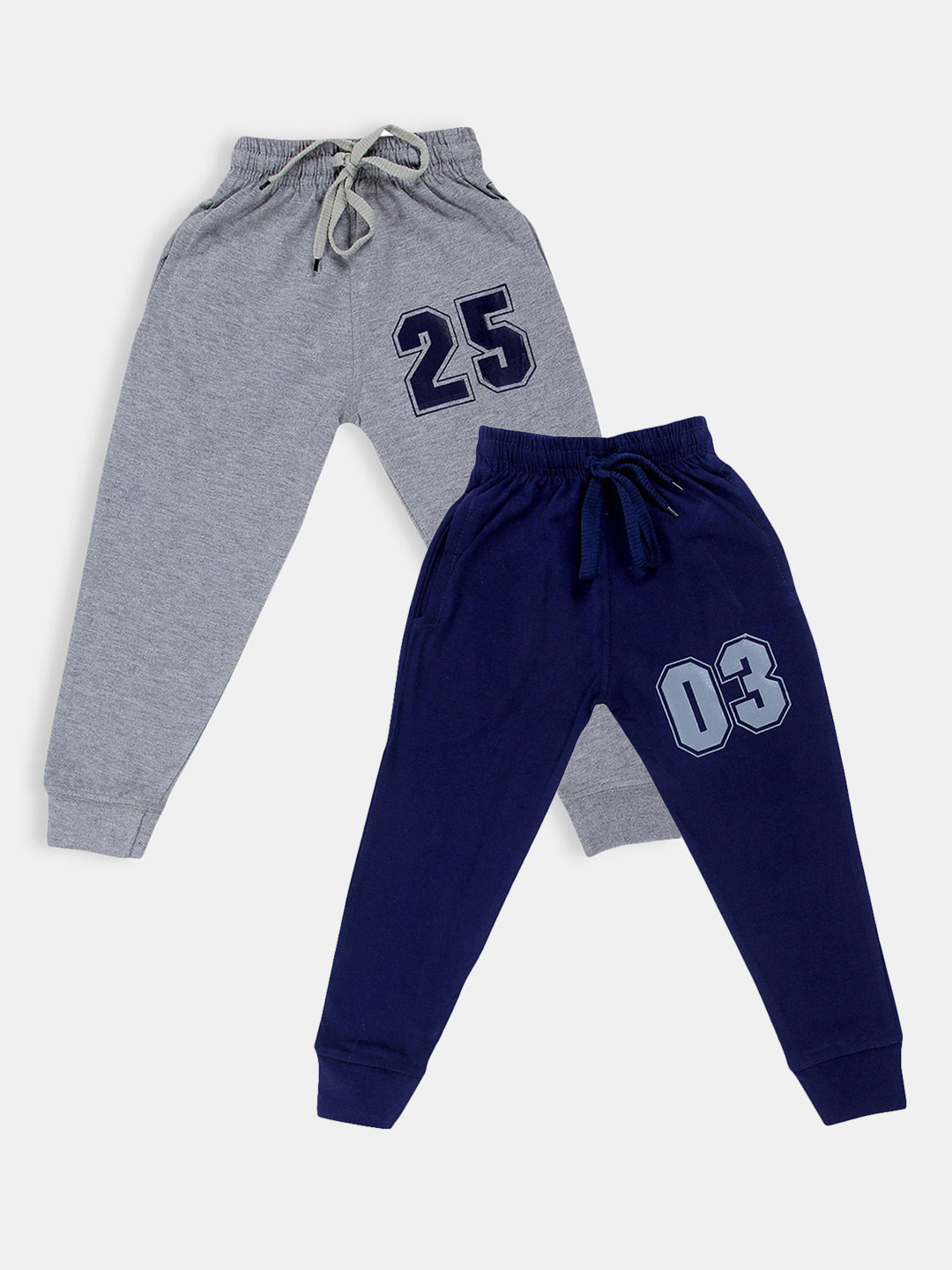 

Hopscotch Infant Pack of 2 Printed Cotton Joggers, Navy blue