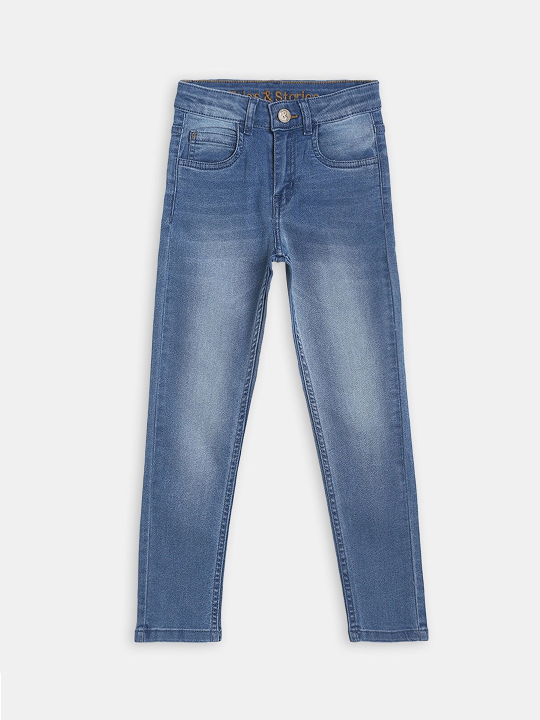 

Hopscotch Boys Blue Relaxed Fit Low Distress Heavy Fade Stretchable Jeans