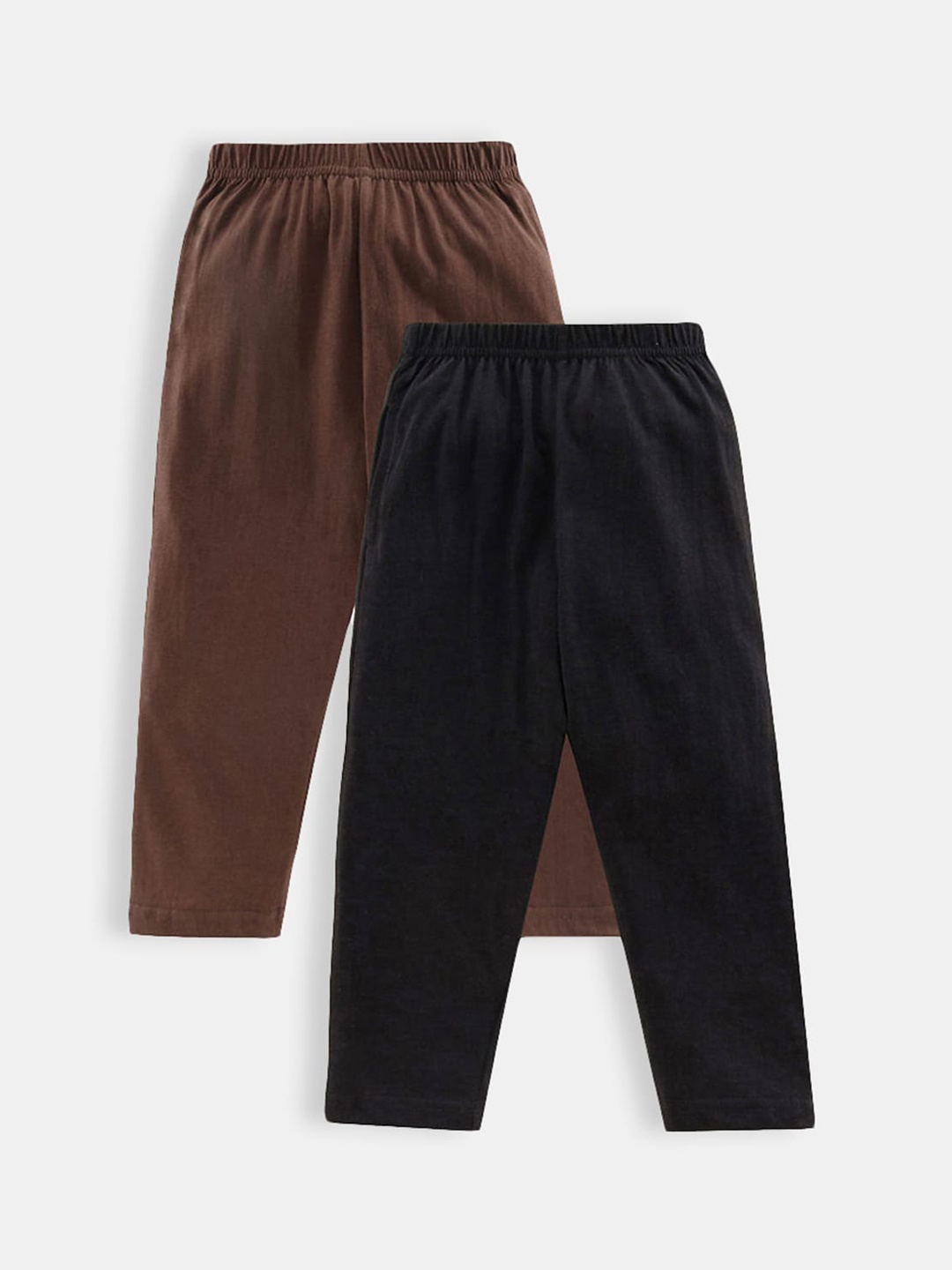 

Hopscotch Boys Pack Of 2 Black & Brown Solid Track Pants
