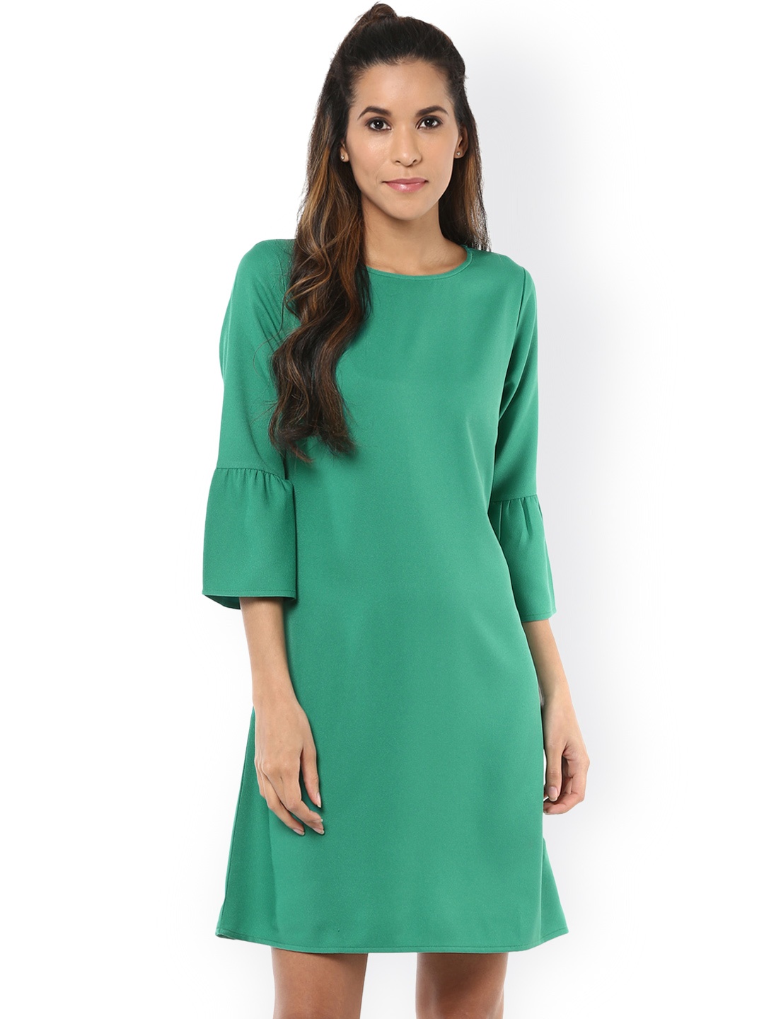 

Harpa Women Green Solid A-Line Dress