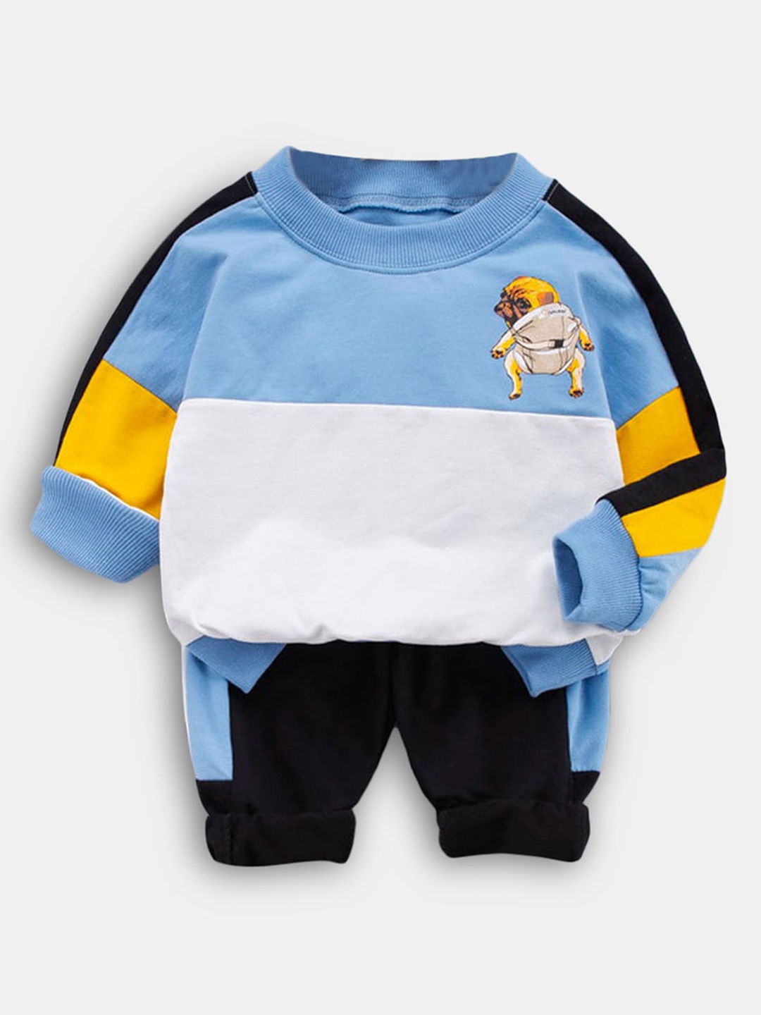 

Hopscotch Boys Blue Graphic Print Sweatshirt and Jogger Set