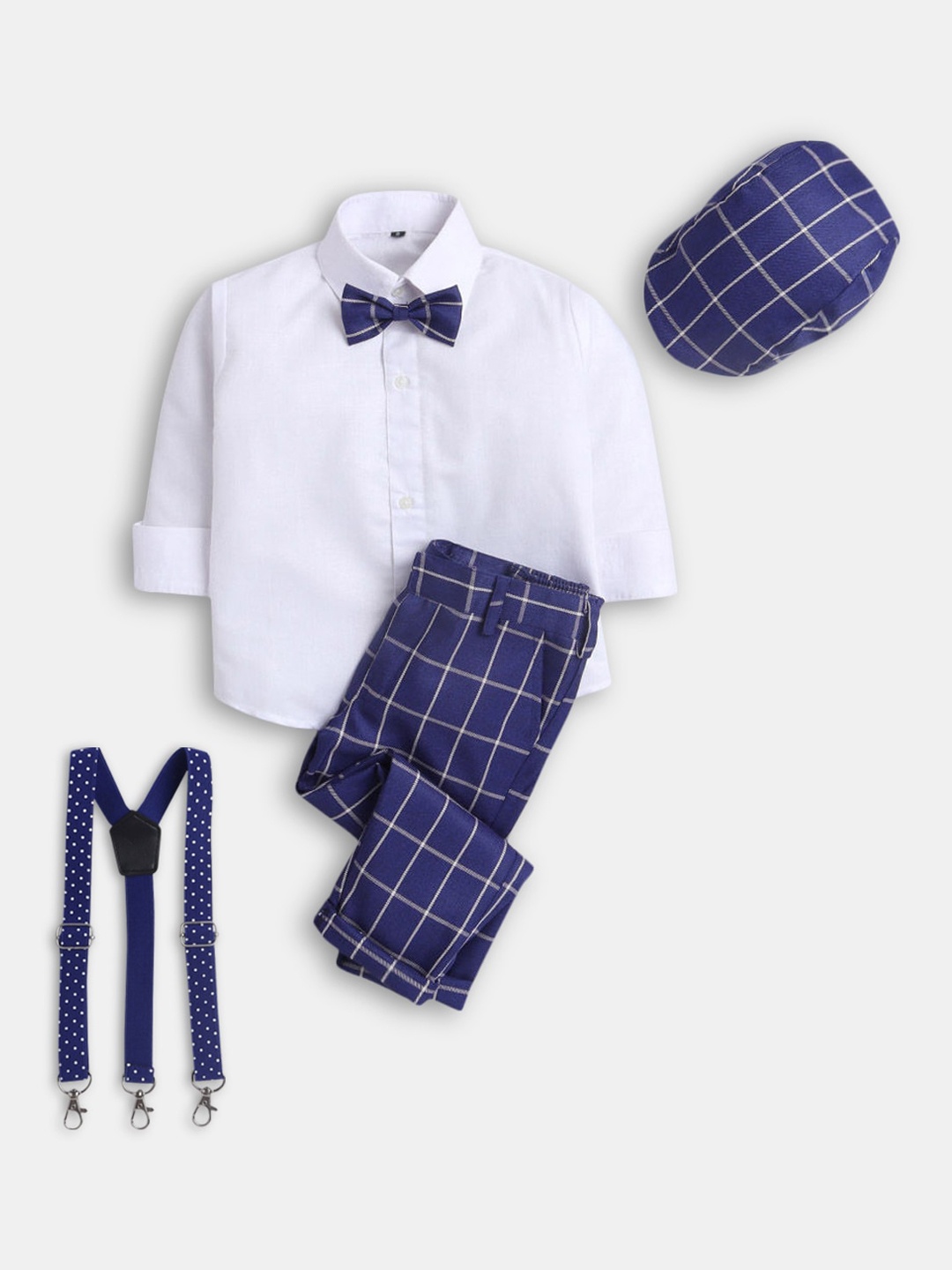 

Hopscotch Boys Navy Blue & White Shirt with Trousers