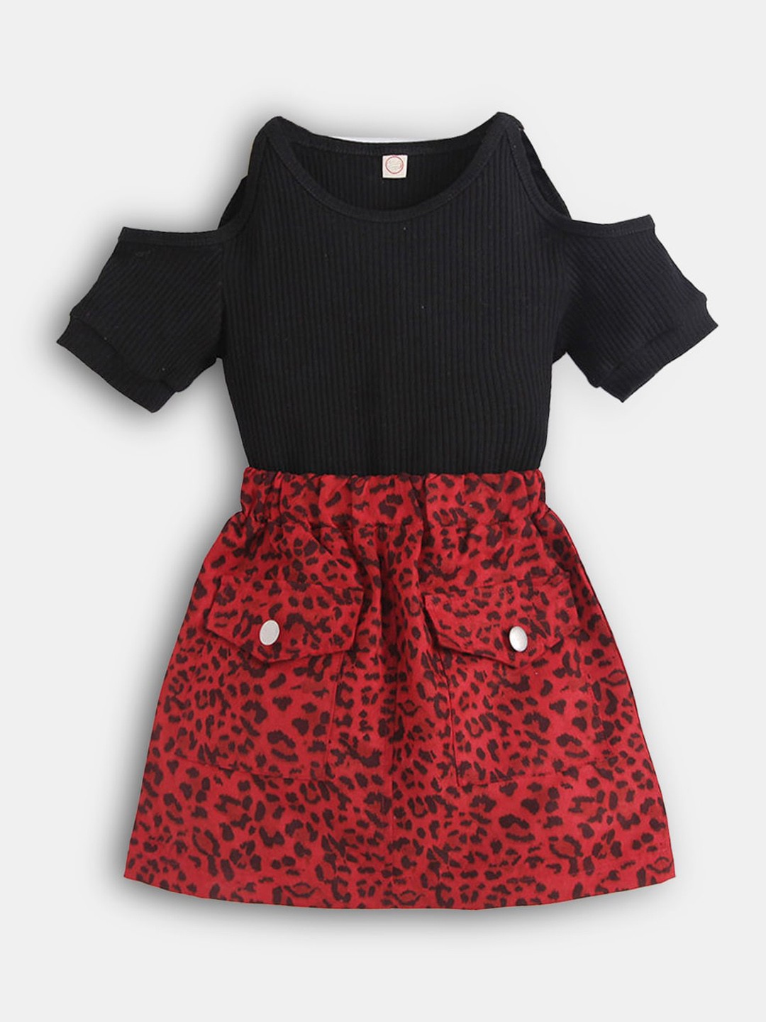 

Hopscotch Girls Black & Red Top with Skirt