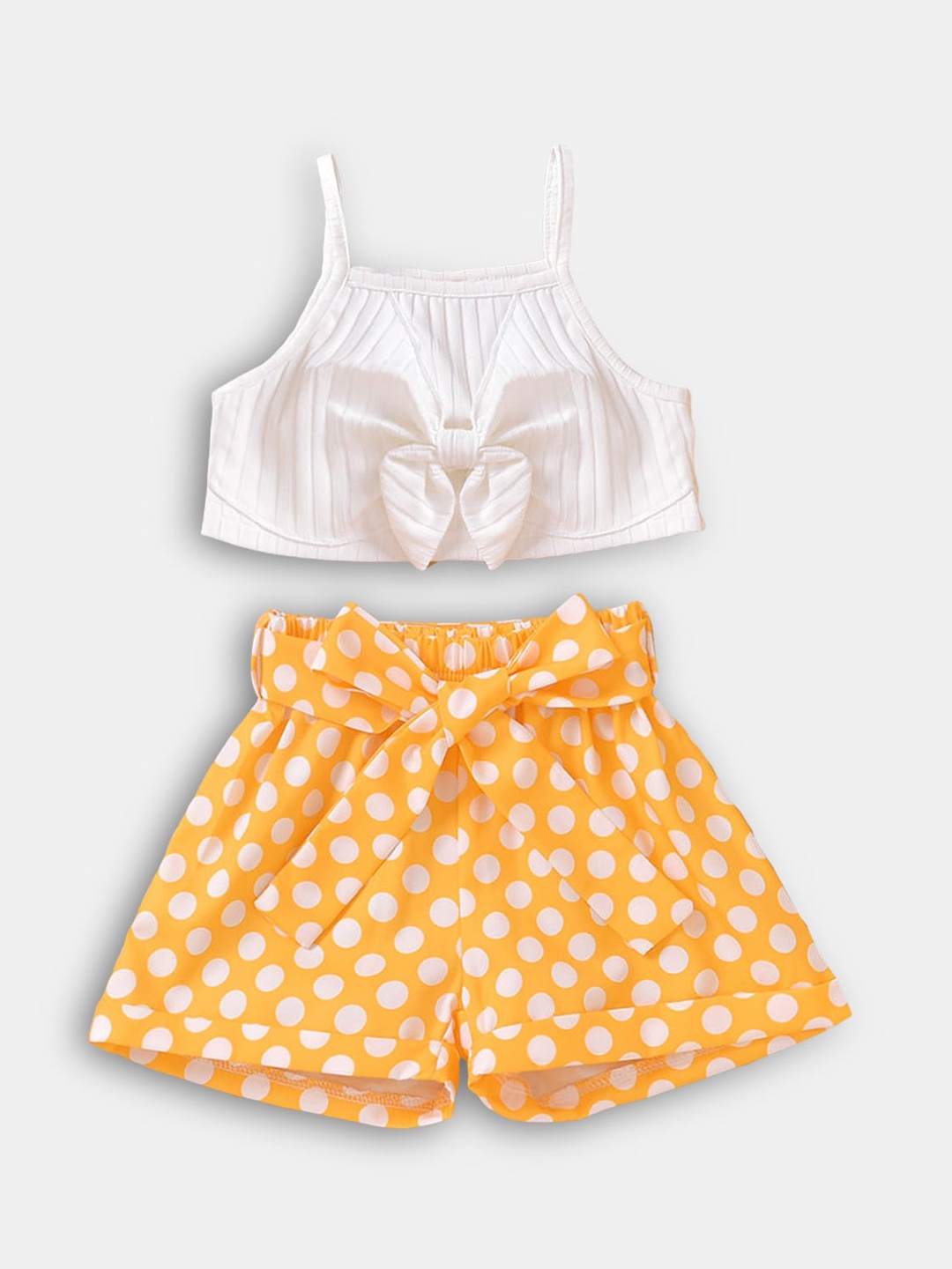 

Hopscotch Girls White & Yellow Top with Shorts