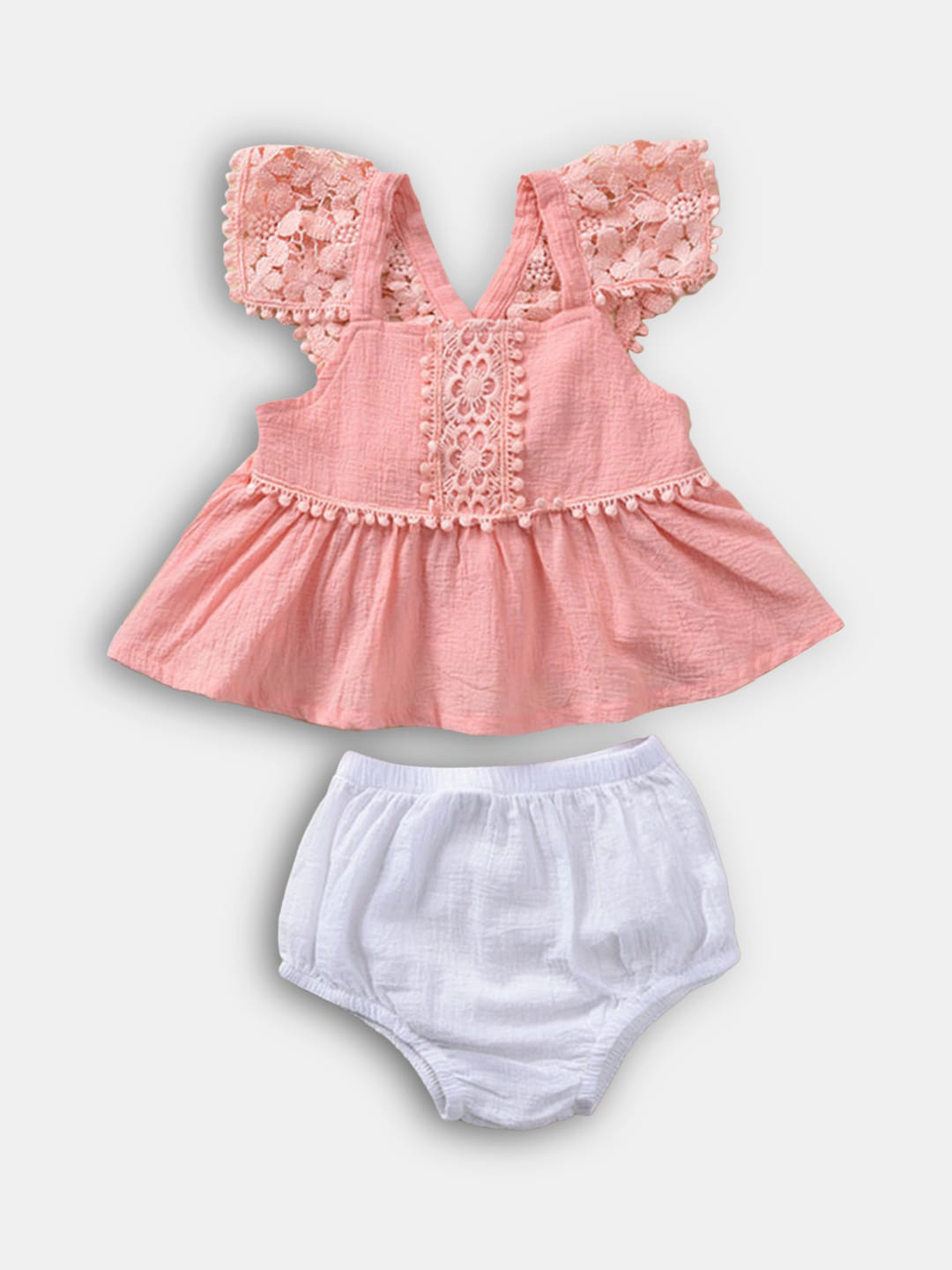 

Hopscotch Girls Pink & White Top with Shorts