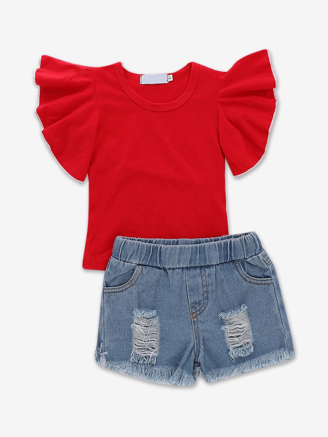 

Hopscotch Girls Red & Blue Top with Shorts Set
