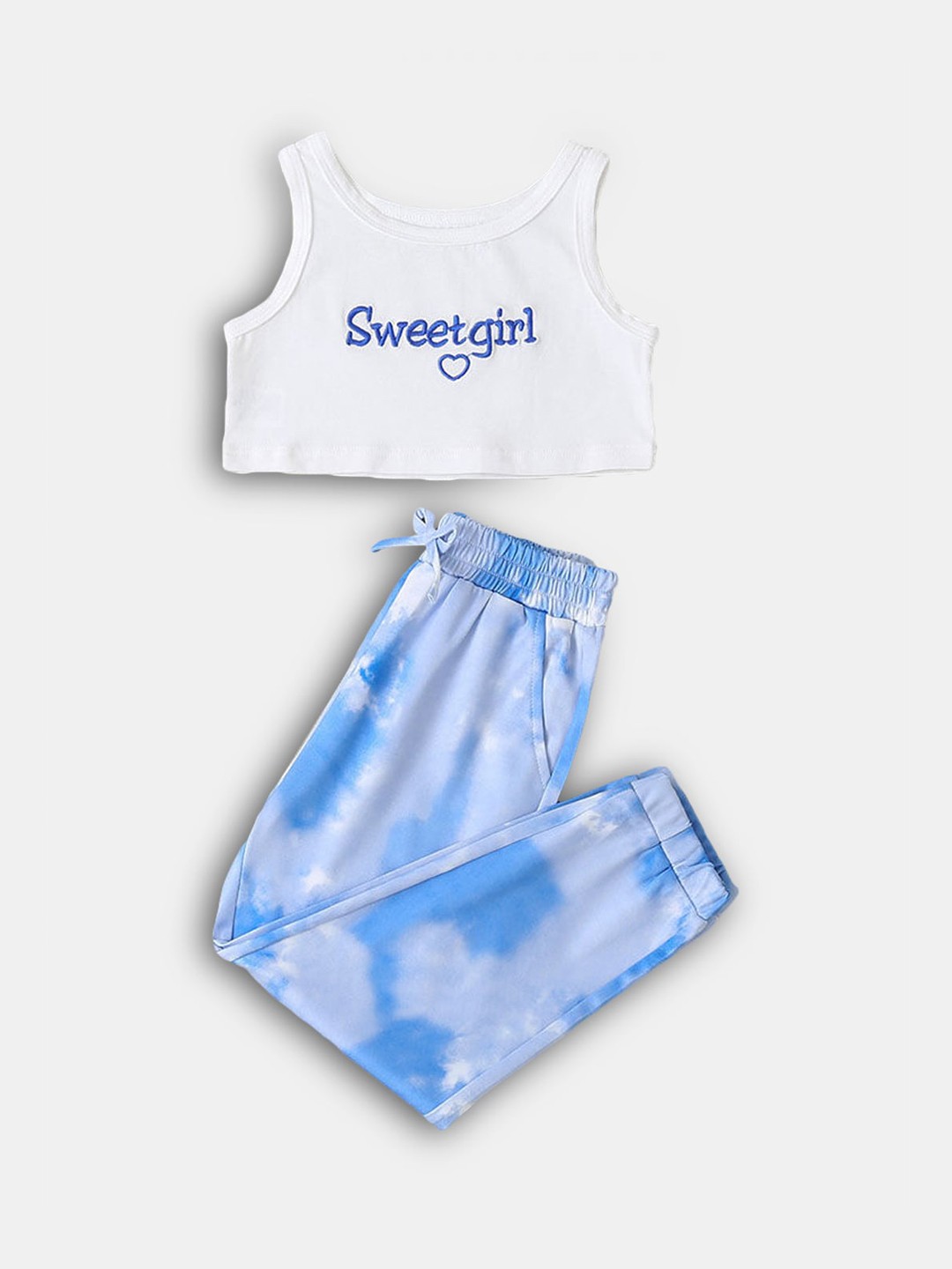 

Hopscotch Girls Blue & White Printed Top with Trousers