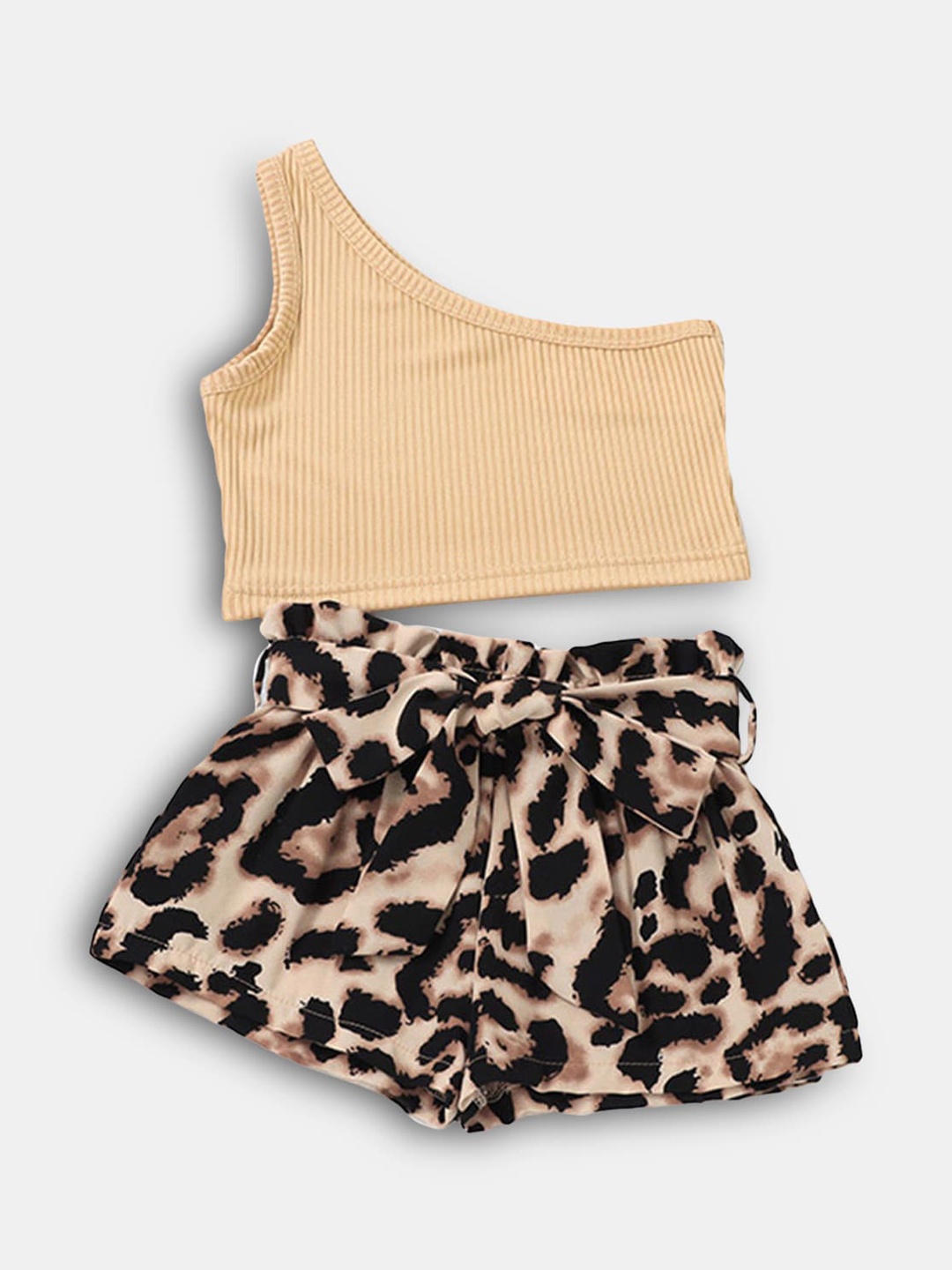 

Hopscotch Girls Cream-Coloured & Black Top with Shorts