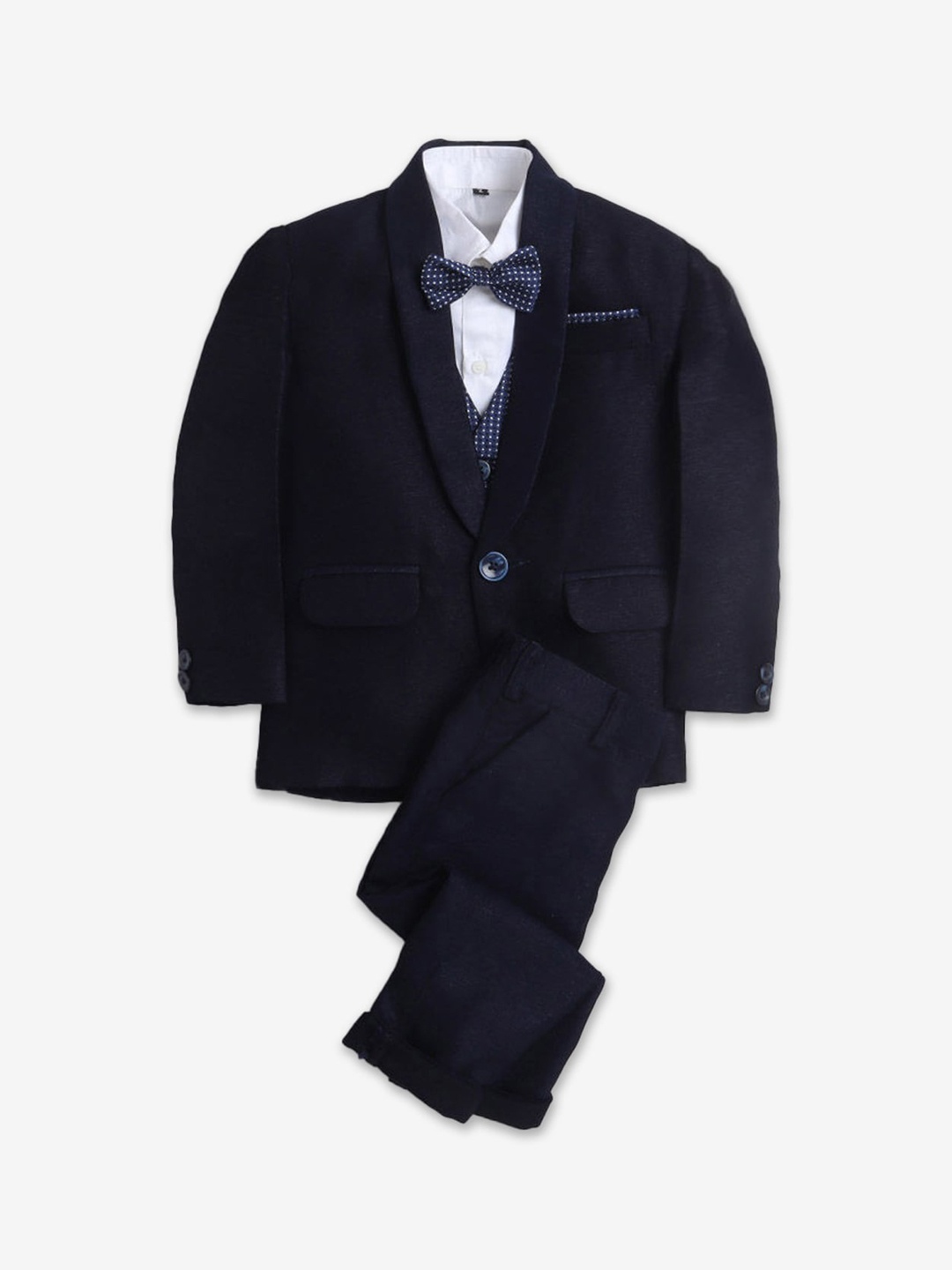 

Hopscotch Boys Navy Blue & White Shirt with Trousers