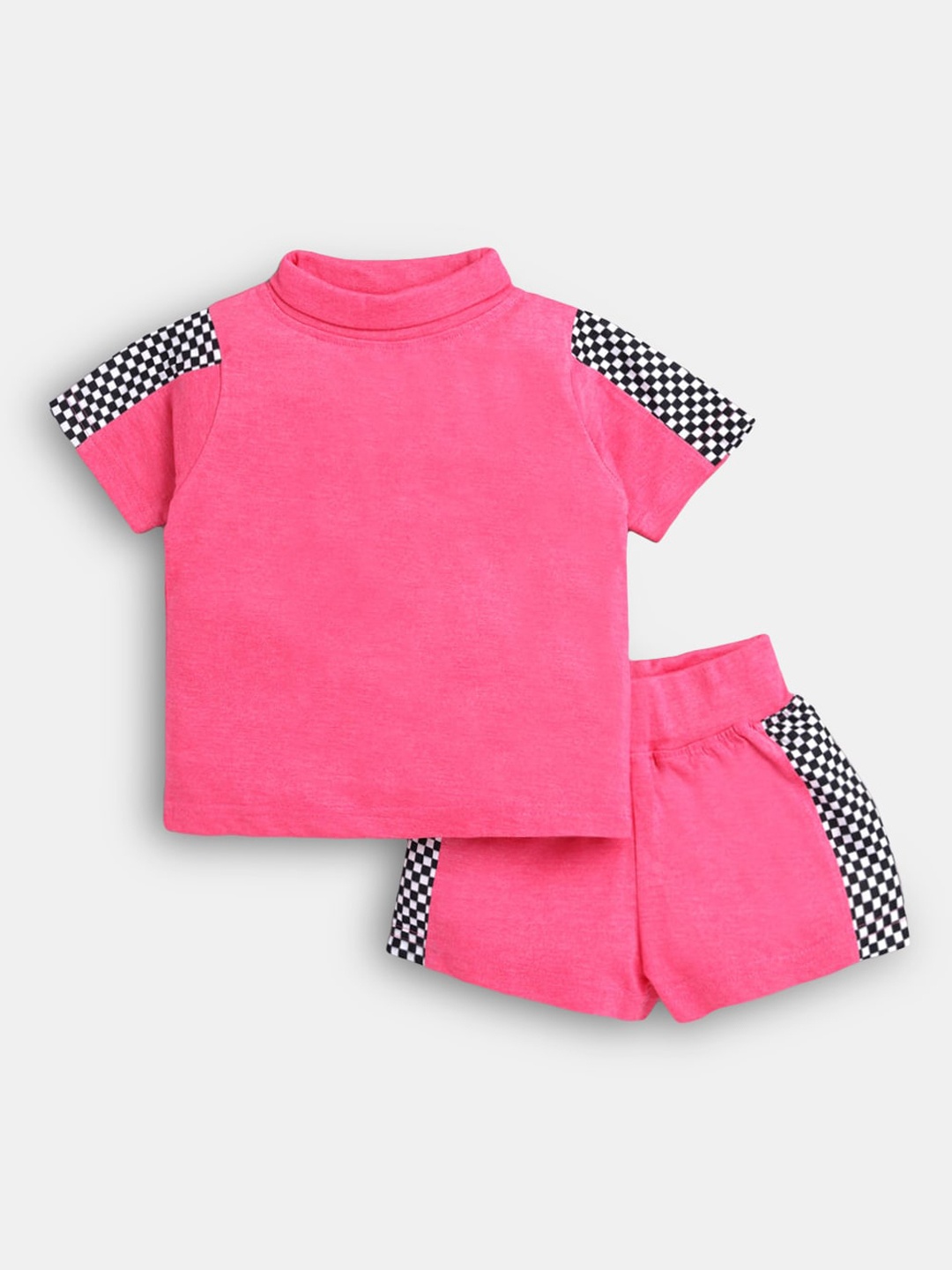 

Hopscotch Girls Pink & Black Checked T-shirt with Shorts
