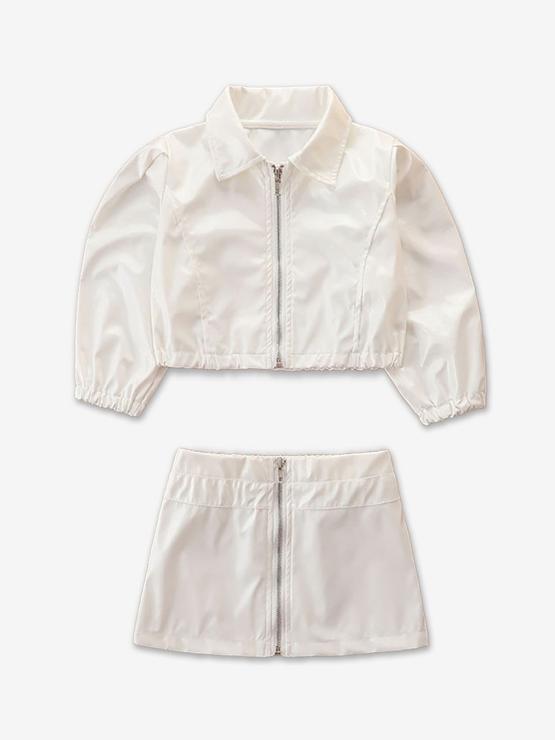 

Hopscotch Girls White Coat with Skirt