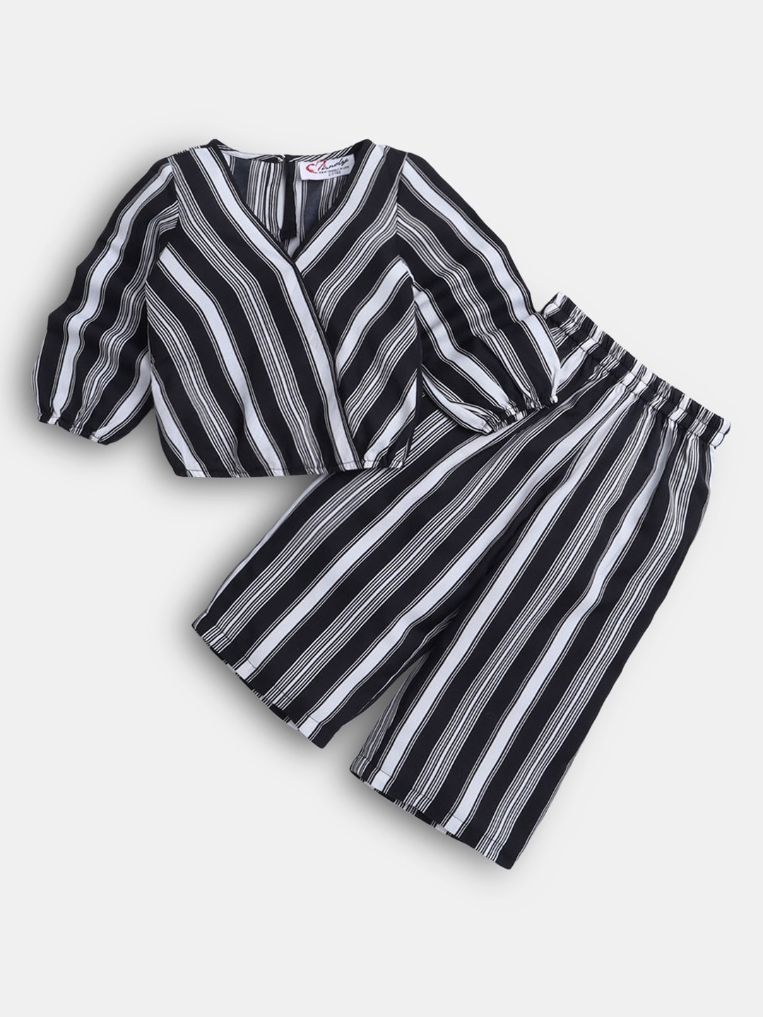 

Hopscotch Girls Grey & Black Striped Top with Trousers