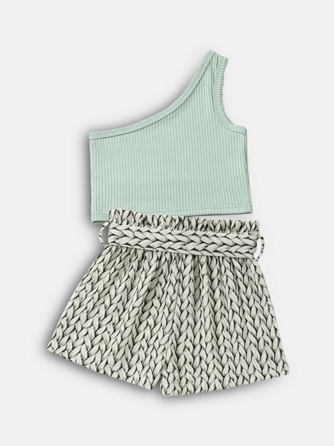 

Hopscotch Girls Green & White Top with Shorts