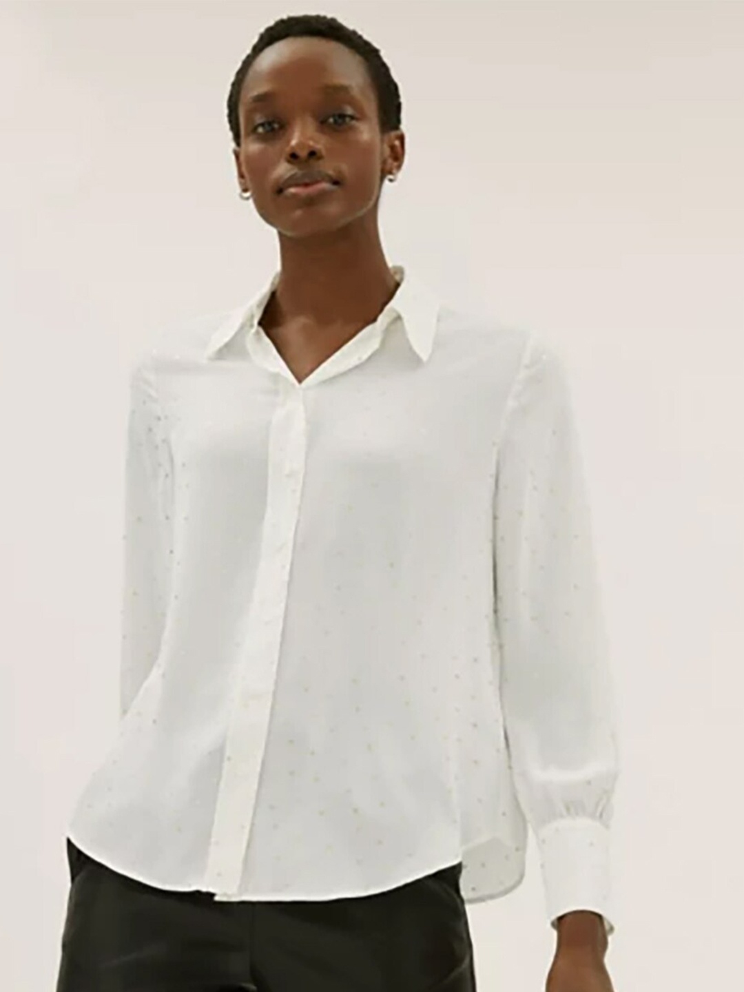 

Marks & Spencer Women White Regular Fit Solid Casual Shirt