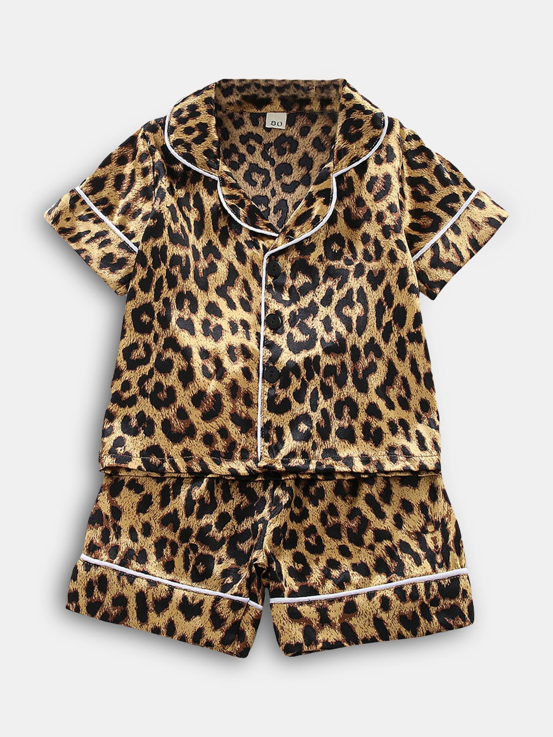 

Hopscotch Boys Brown & Black Printed Night suit