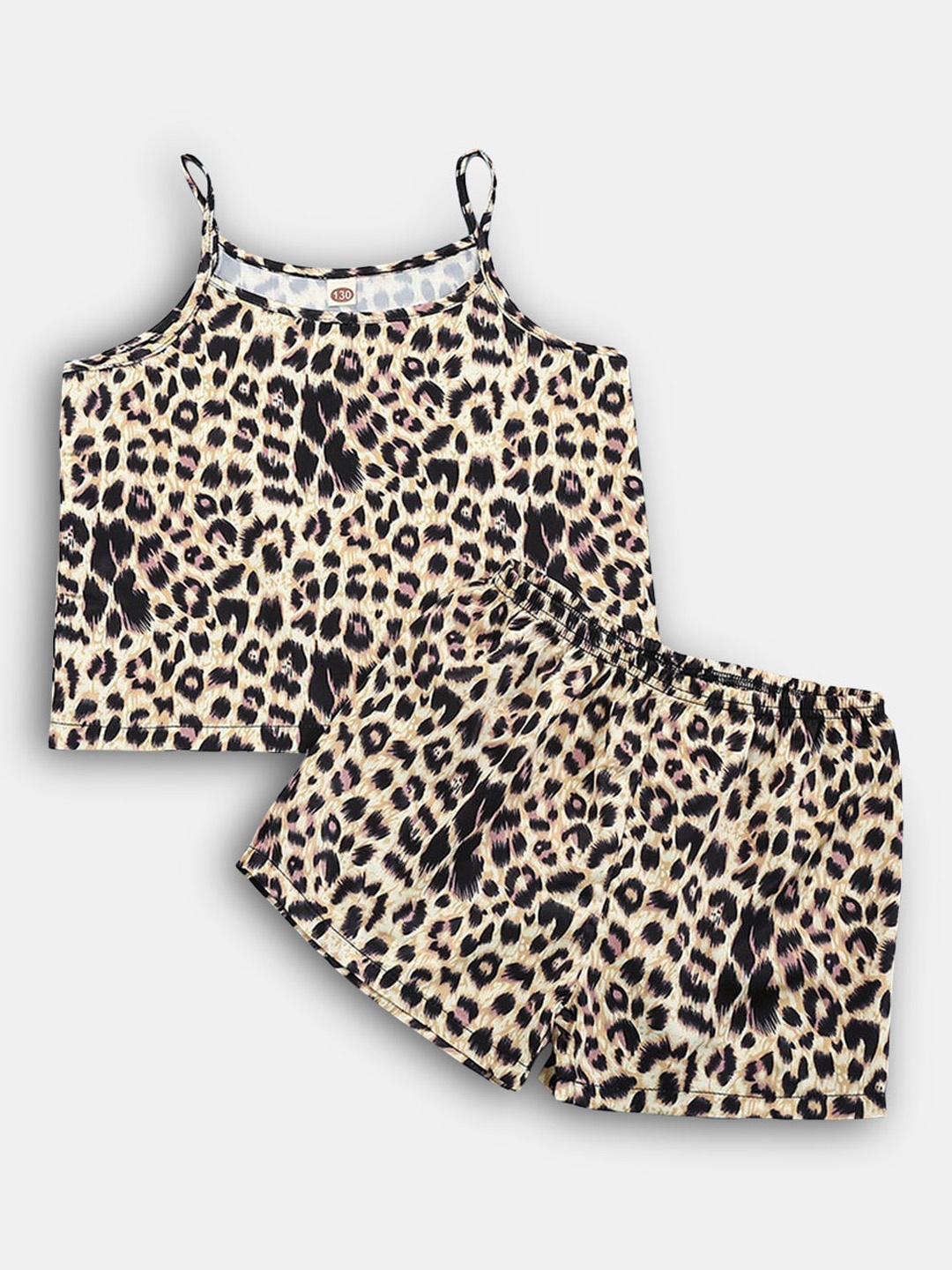 

Hopscotch Girls Black & Beige Printed Night suit