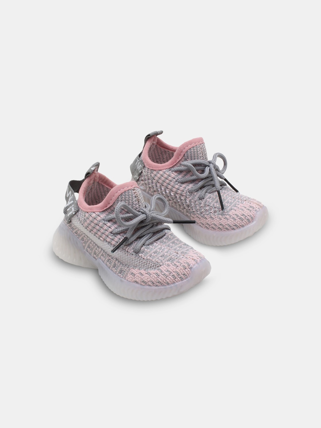 

Hopscotch Girls Pink Woven Design Sneakers