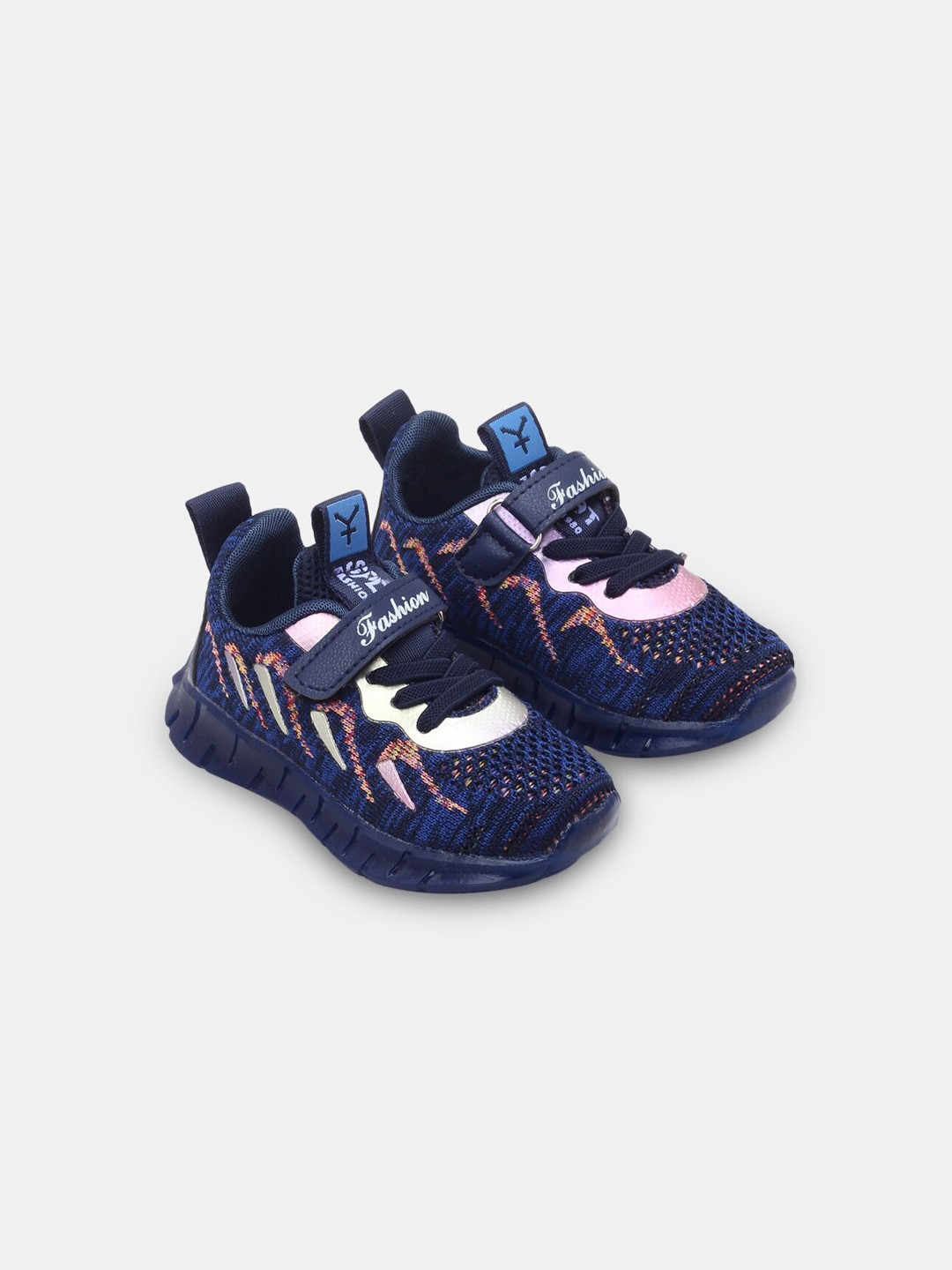 

Hopscotch Kids Blue Printed PU Sneakers