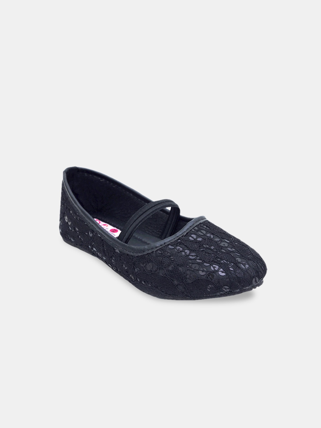 

Hopscotch Girls Black Embellished Ballerinas Flats
