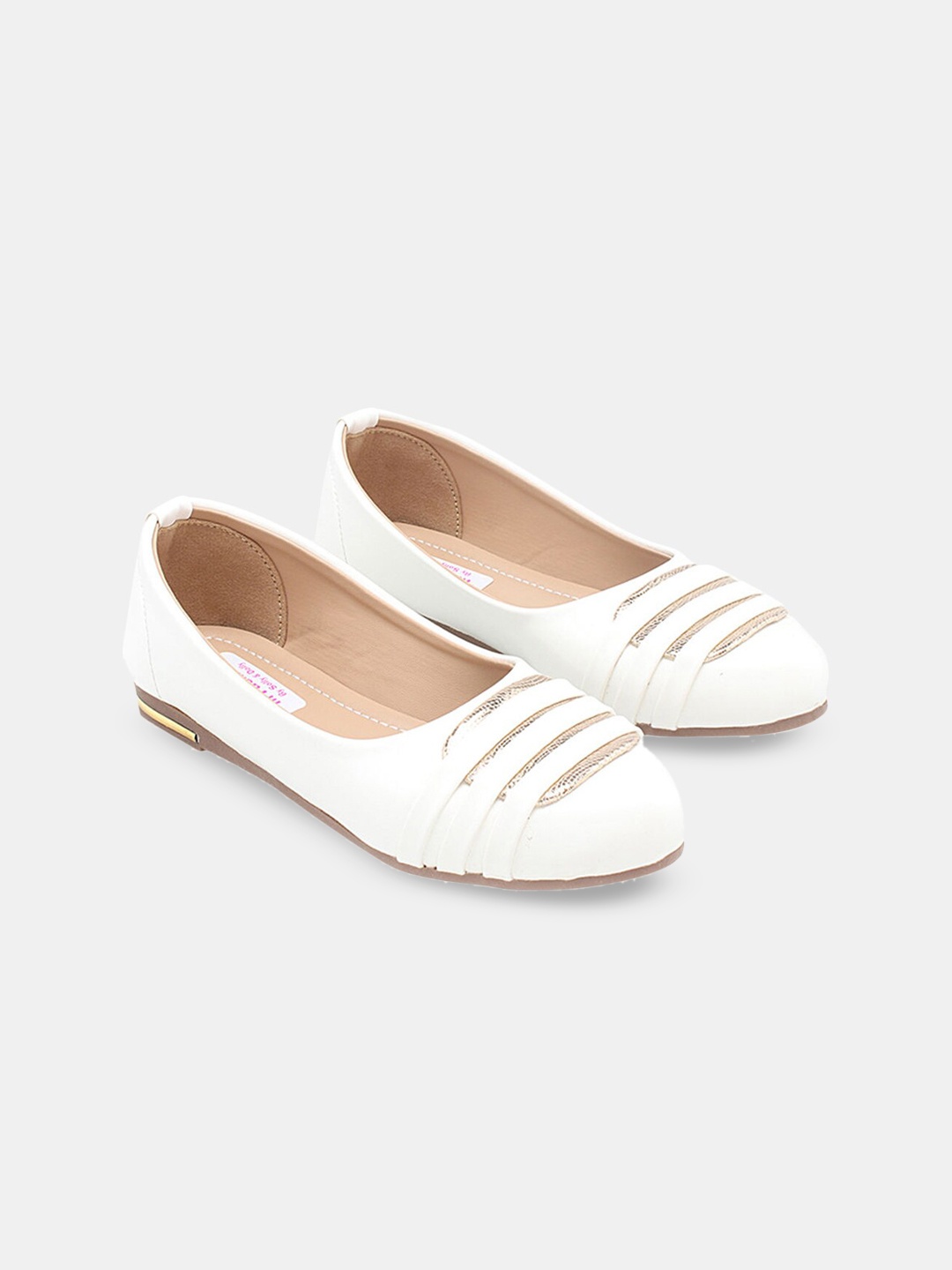 

Hopscotch Girls White Textured Ballerinas Flats
