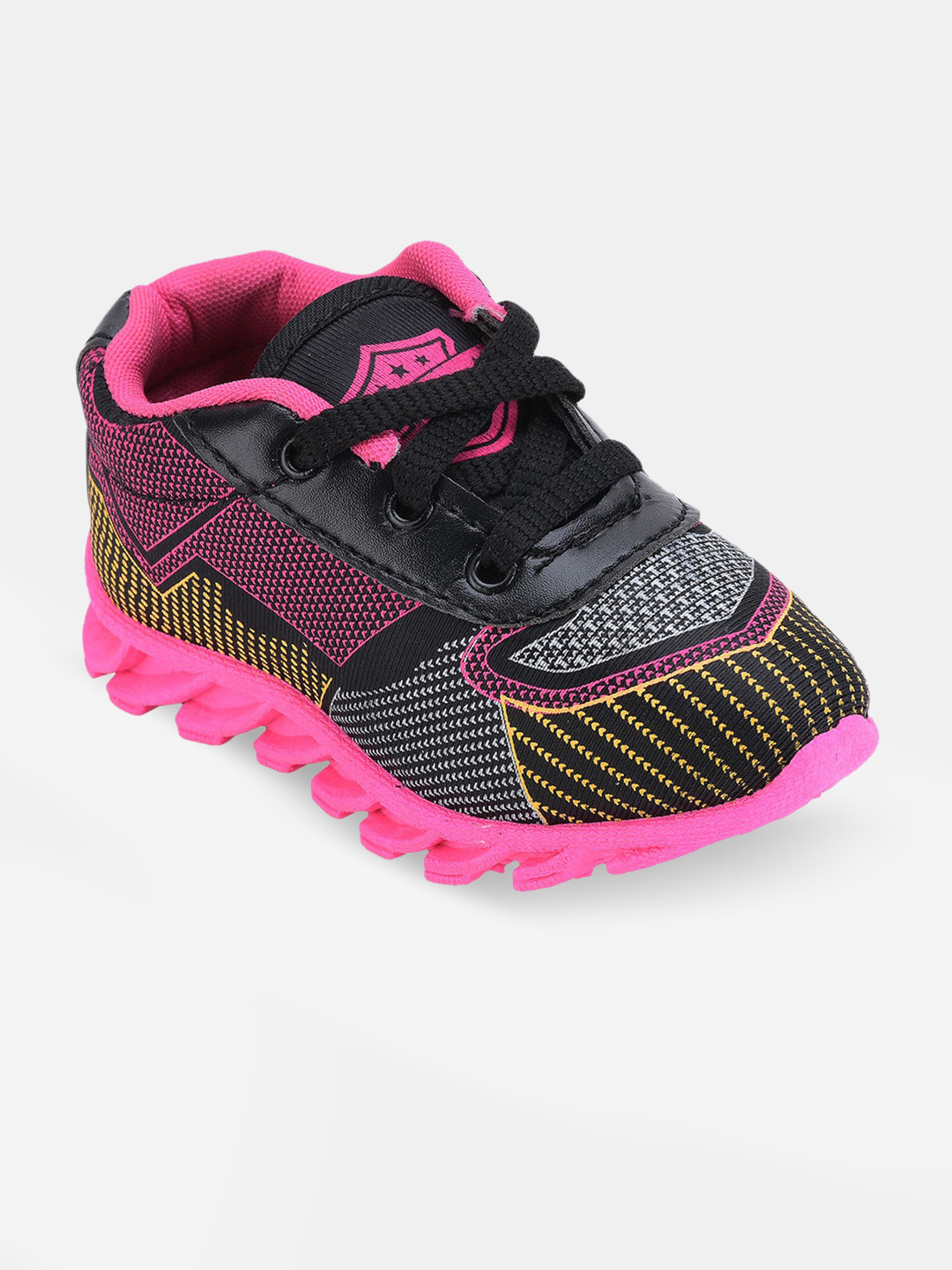 

Hopscotch Girls Pink Printed PU Sneakers