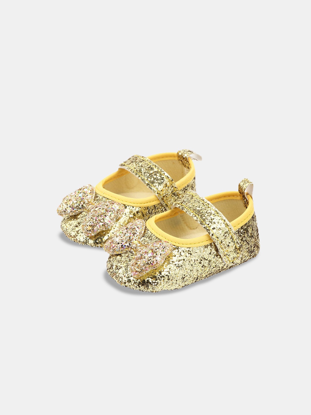 

Hopscotch Infants Girls Gold-Toned Glittery Booties