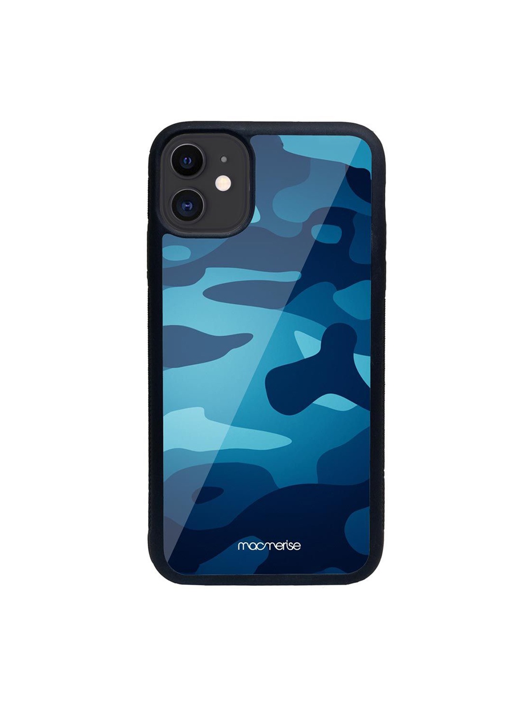 

macmerise Blue Printed Camo Azure Glass iPhone 11 Back Case, Multi