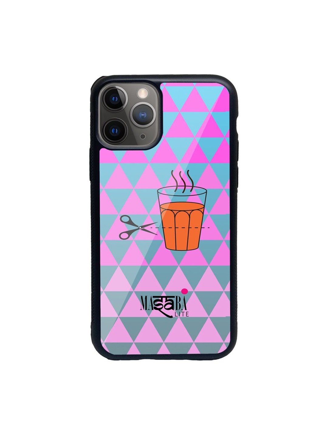 

macmerise Pink Printed Masaba Cutting Chai Glass iPhone 11 Pro Back Case