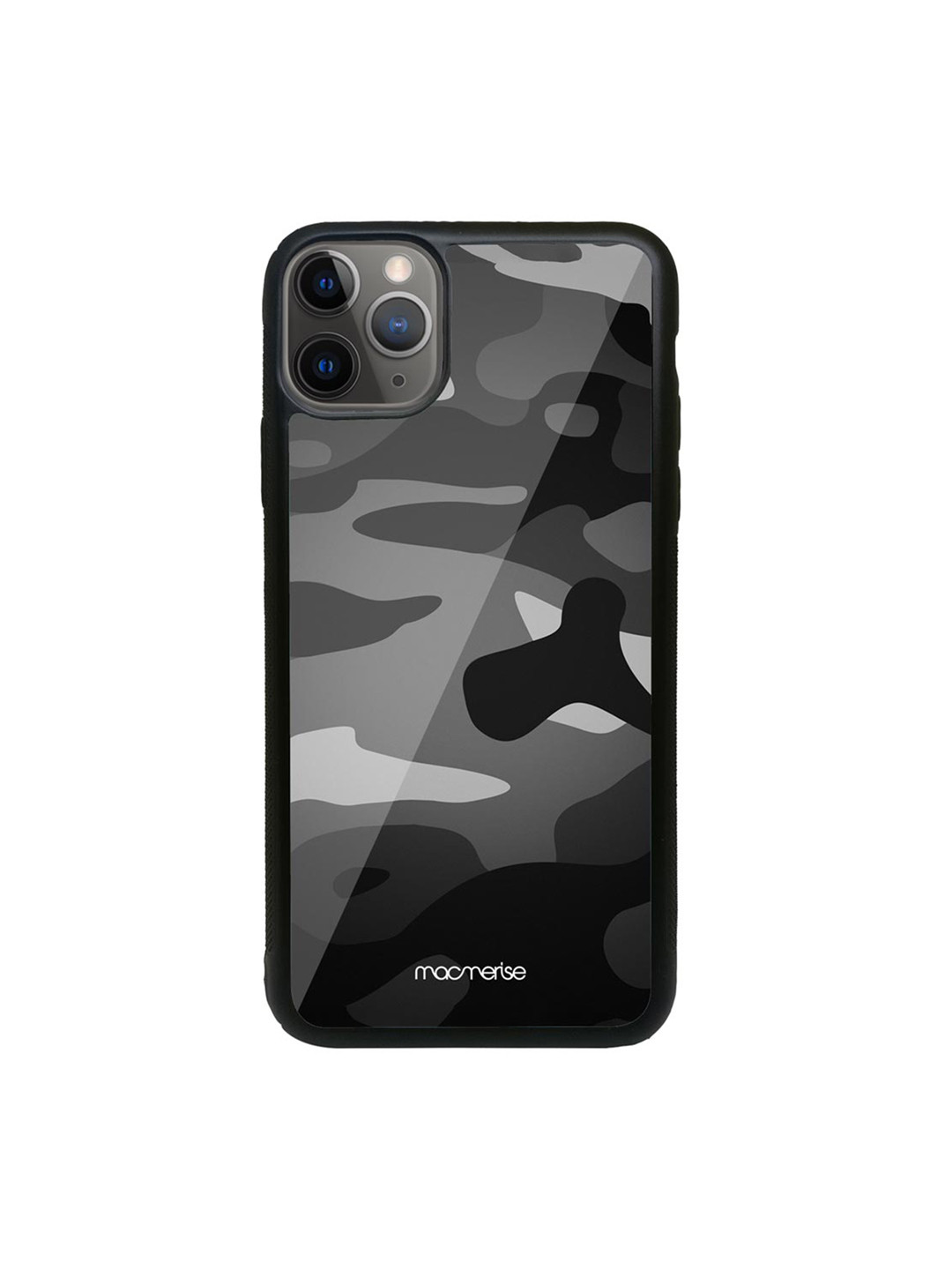 

macmerise Grey Camo Printed iPhone 11 Pro Max Glass Back Case
