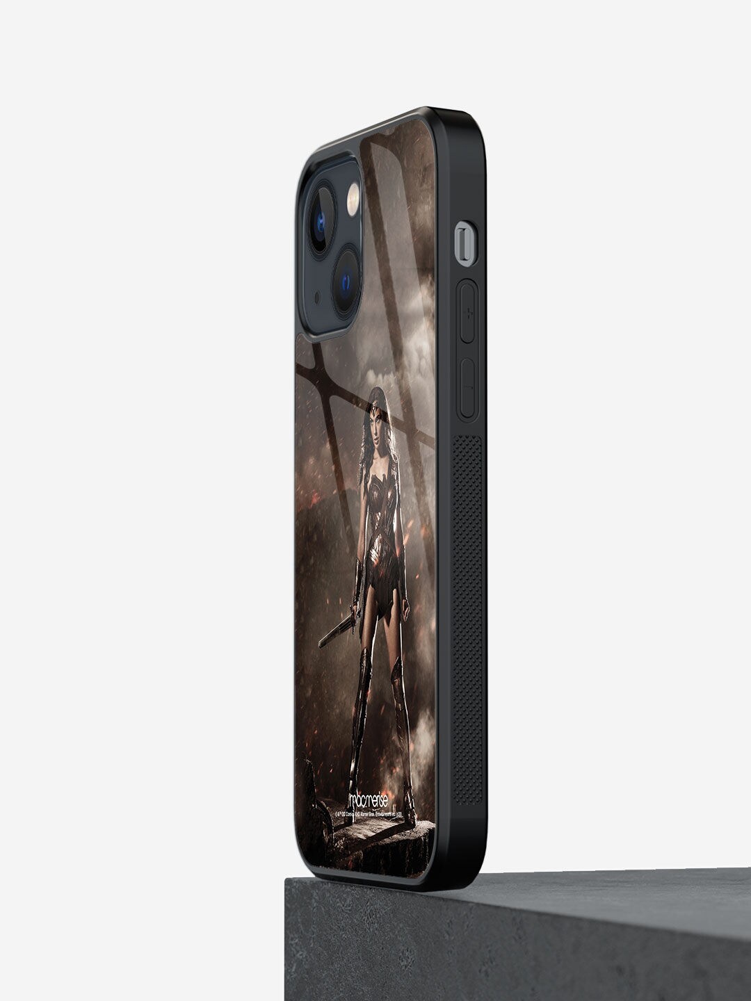 

macmerise Black & Brown Wonder Woman Printed Glass Iphone 13 Back Case